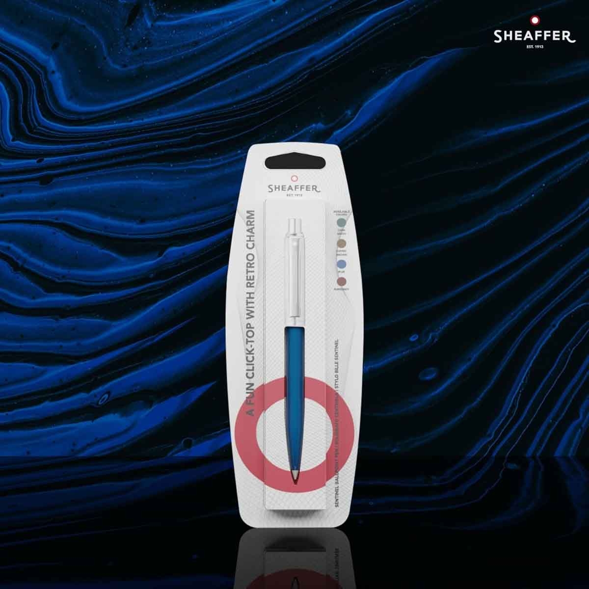 شيفر قلم سنتينل 321 تعليق أزرق مع كروم مصقول حبر جاف