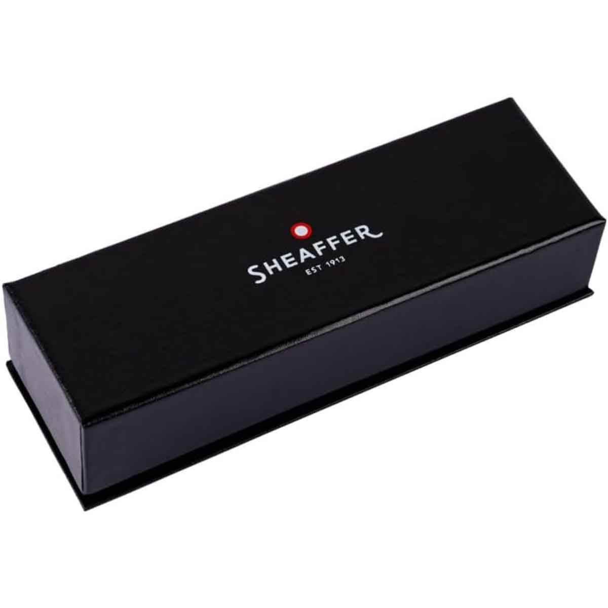 شيفر قلم سنتينل 334 أسود مطفي وكروم مع طلاء ذهبي PVD حبر جاف