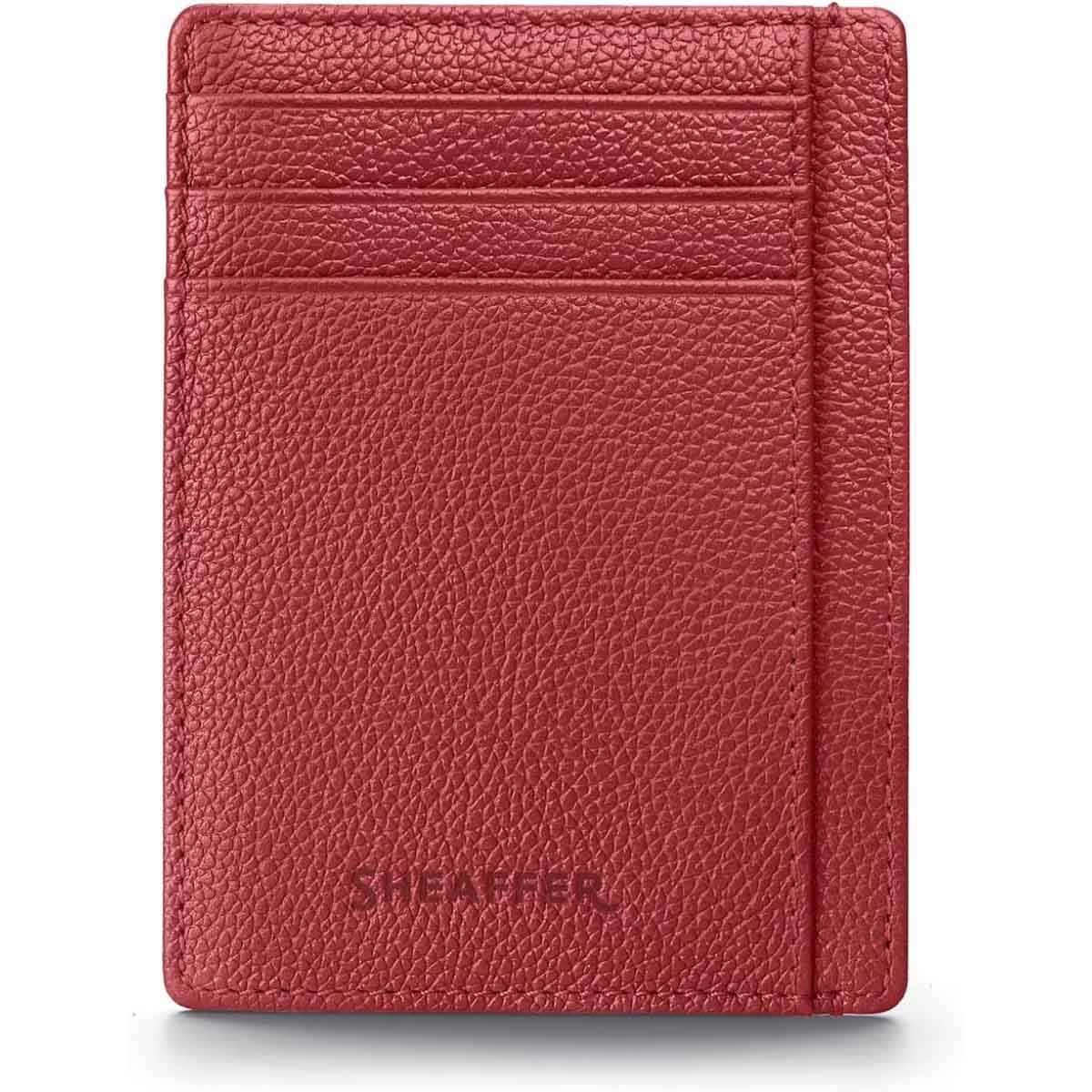 شيفر طقم هدية قلم حبر جاف VFM أحمر قوي مع حامل بطاقات سافاير نايت