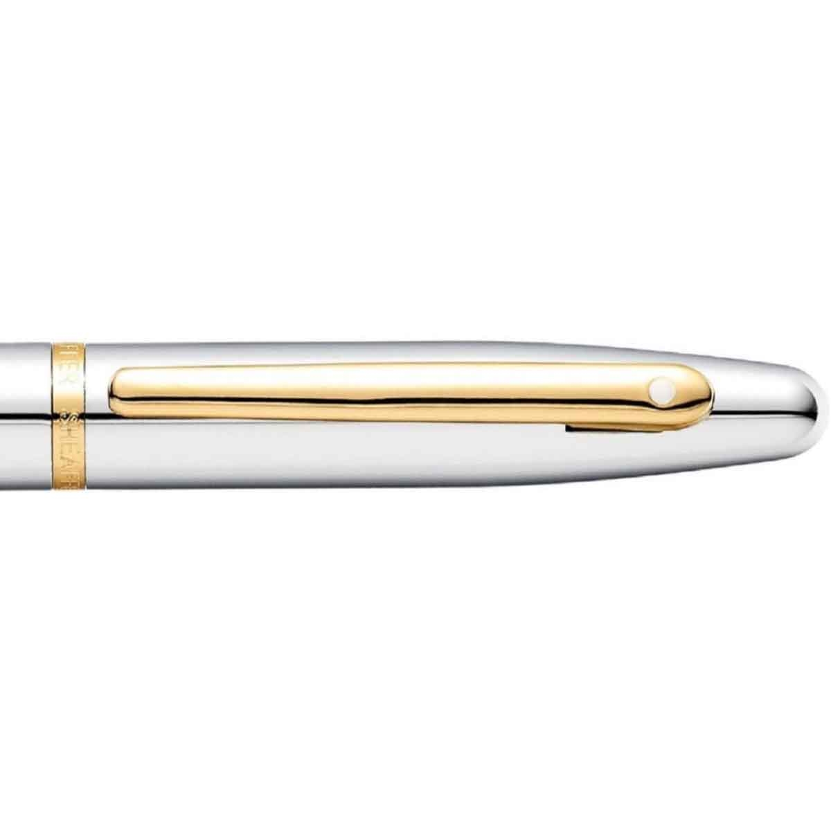 شيفر قلم في إف إم E9422 كروم مصقول مع لمسات ذهبية PVD ريشة متوسطة