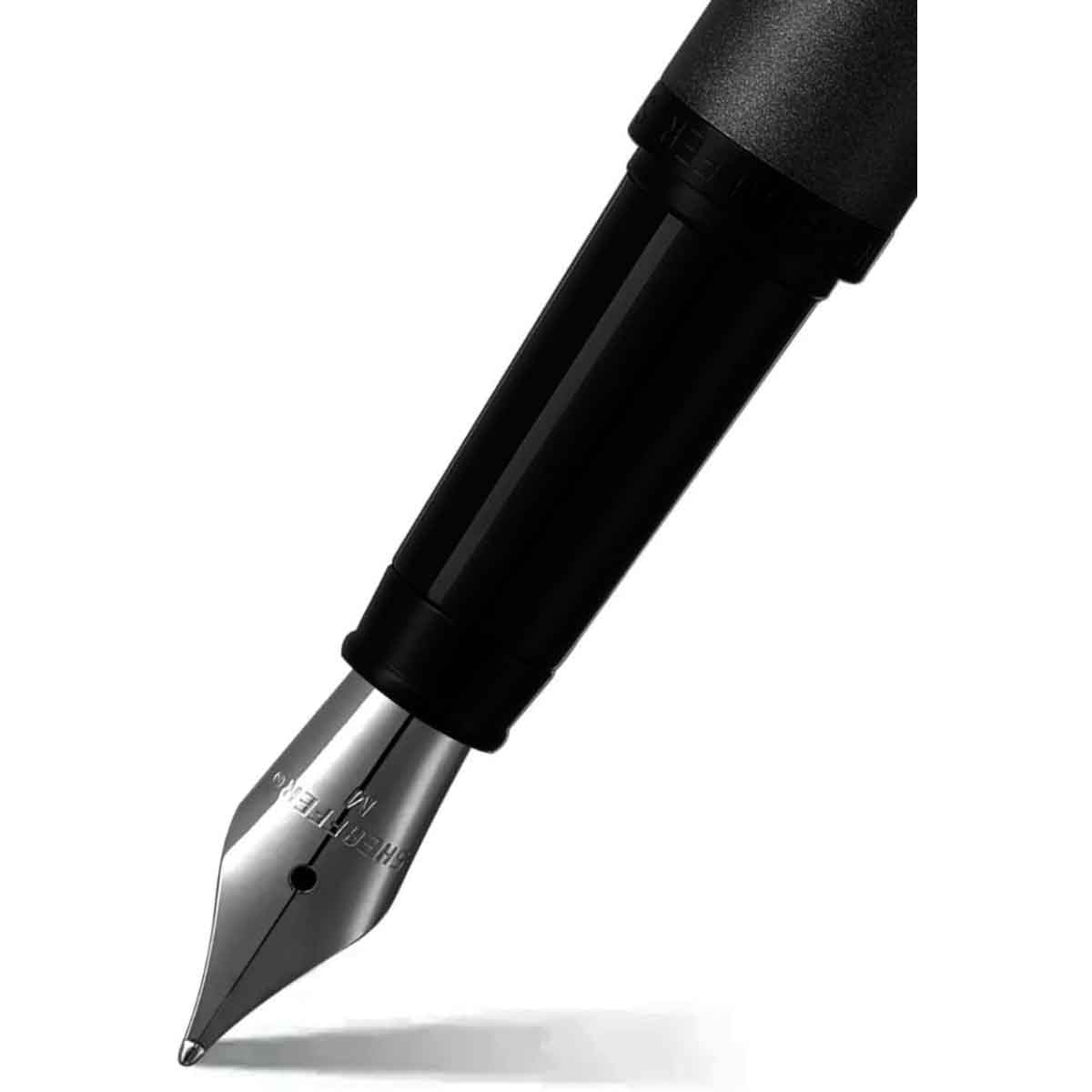 شيفر قلم في إف إم E9424 رمادي مطفي مع حواف سوداء مطفية ريشة دقيقة