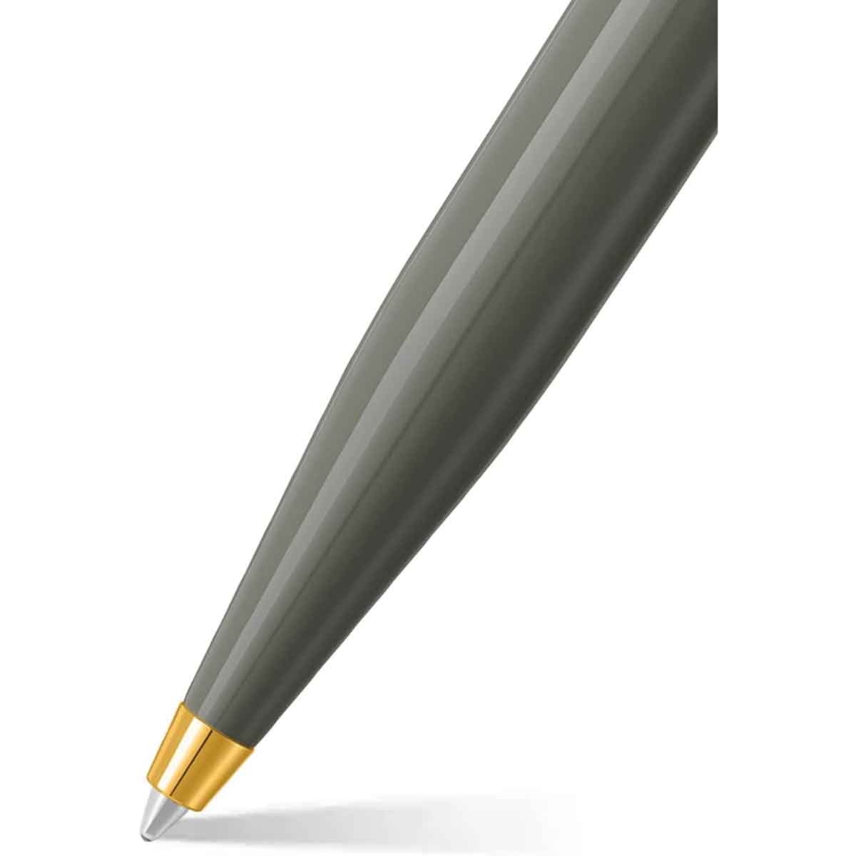شيفر قلم في إف إم E9427 رمادي فاتح مع لمسات ذهبية PVD حبر جاف