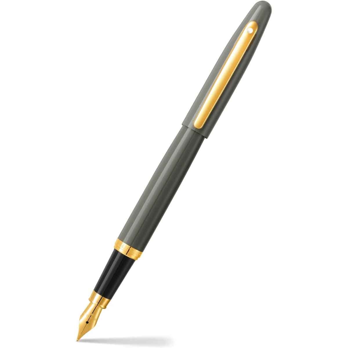 شيفر قلم في إف إم E9427 رمادي فاتح مع لمسات ذهبية PVD ريشة متوسطة