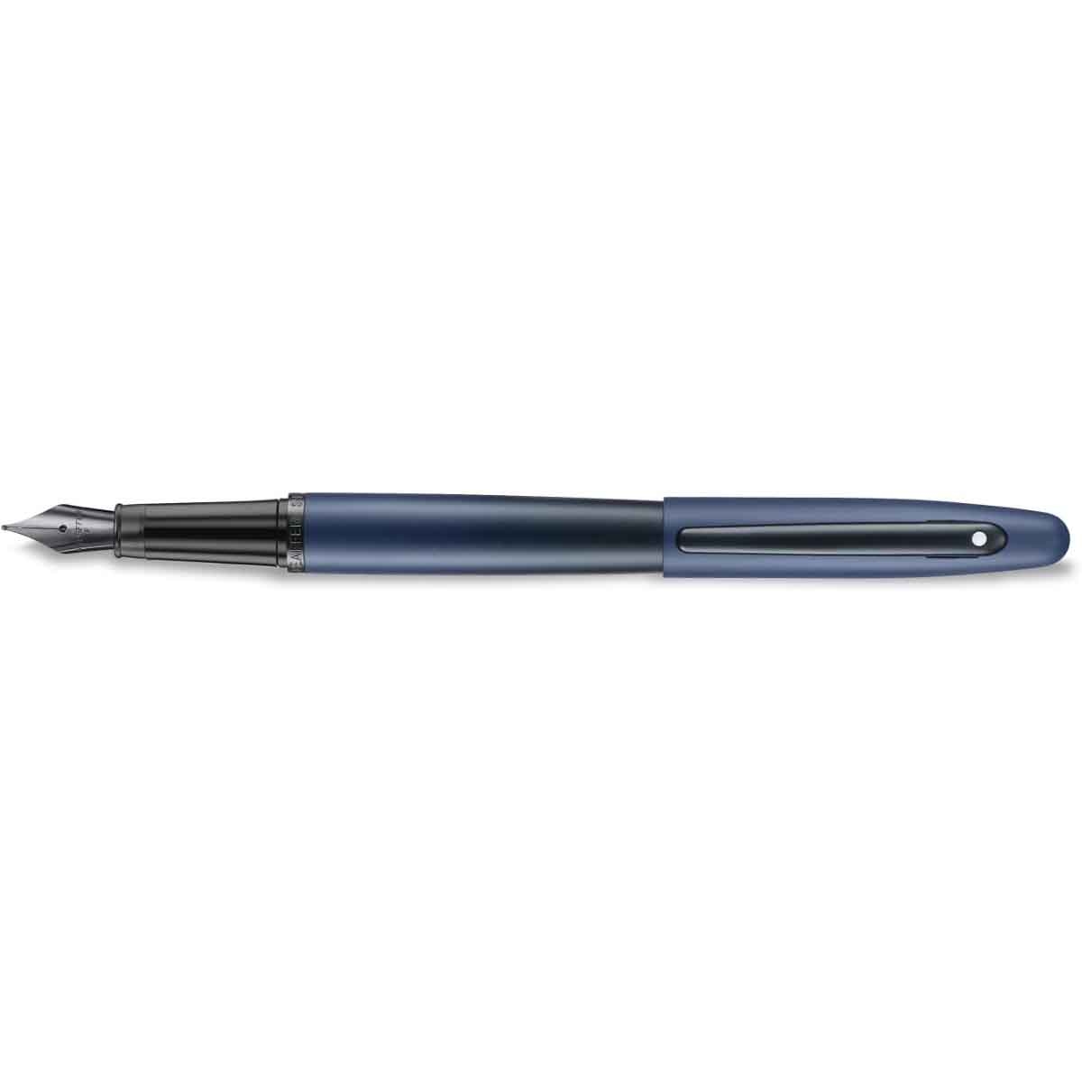 Sheaffer VFM E9429 Matt Blue with Matt Black Trims Fine Nib Fountain Pen with Converter