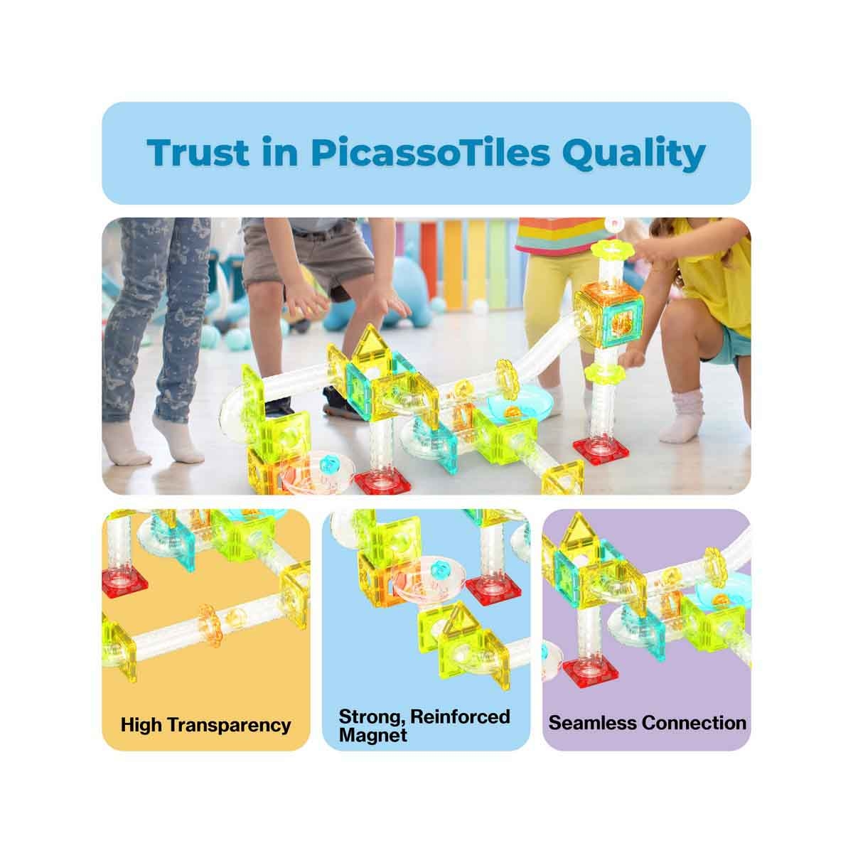 بيكاسو مجموعة مسار رخام مغناطيسي 45 قطعة ميني دايموند للجنسين من عمر 3-4 سنوات