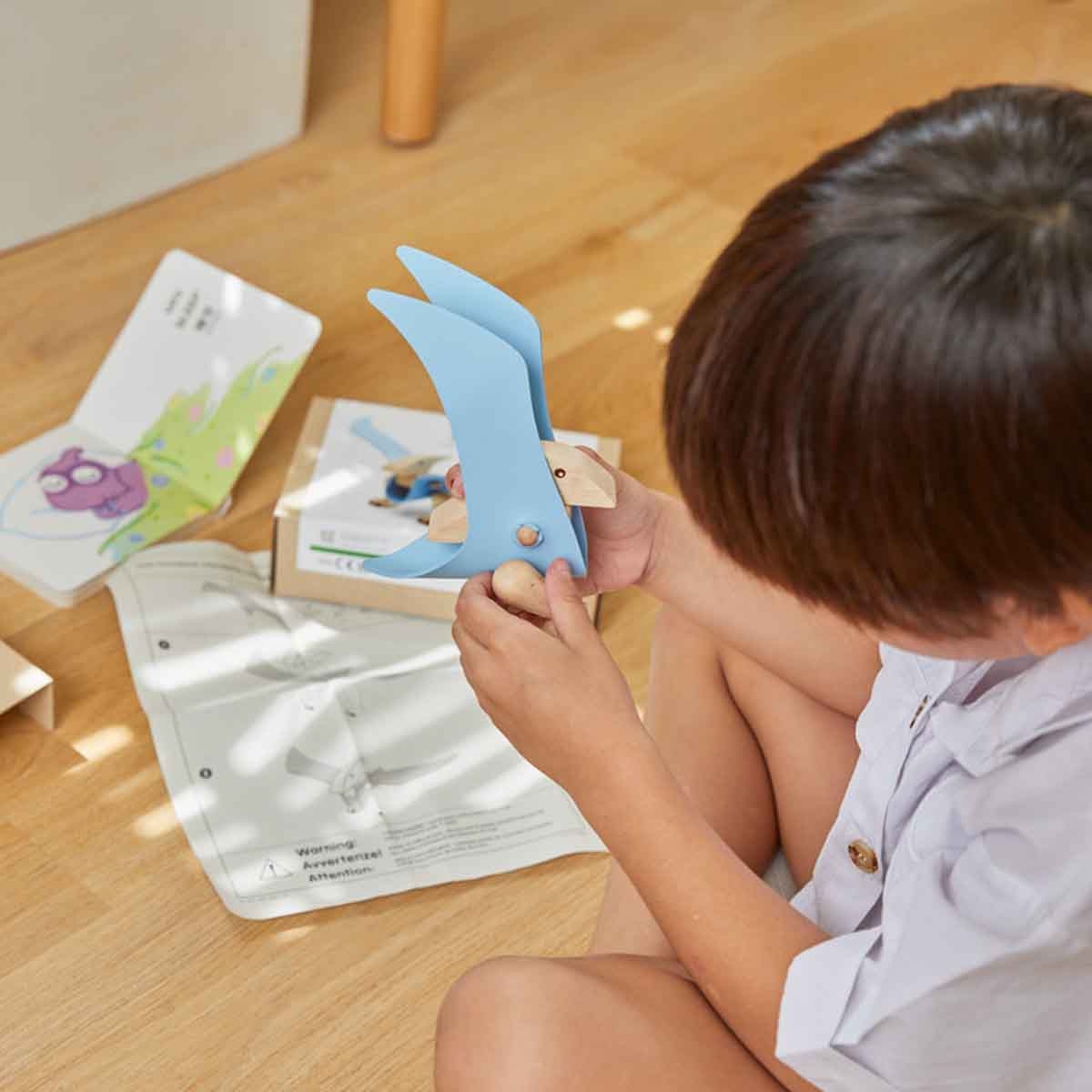 PlanToys DIY Pterodactyls Wooden Figure Unisex, 3-4 Years