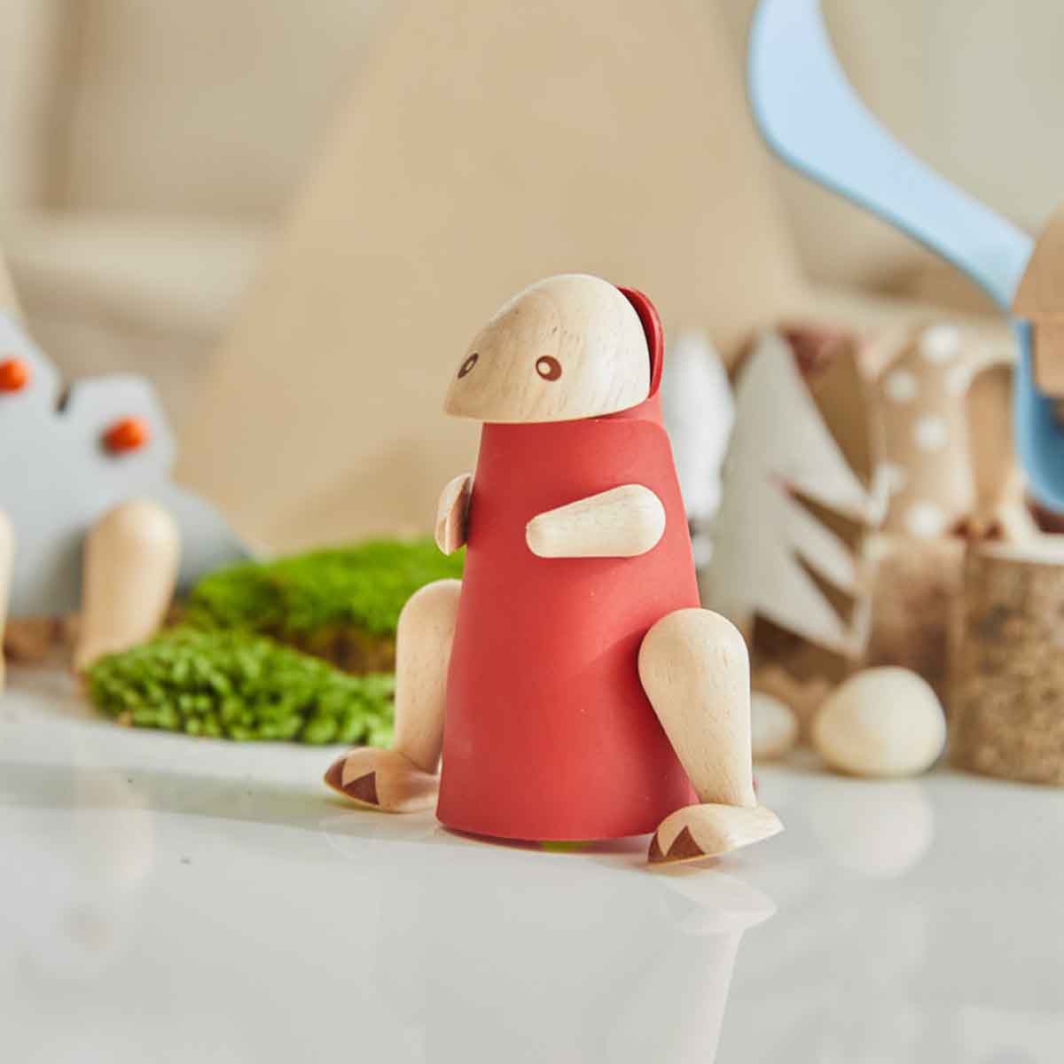 بلان تويز مجسم تيرانوصوروس خشبي افعلها بنفسك للجنسين 3 - 4 سنوات