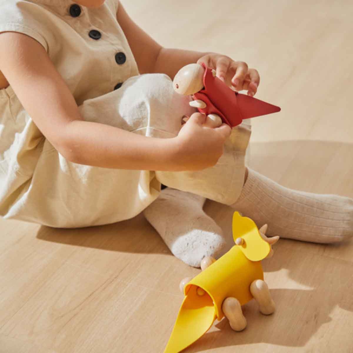 بلان تويز مجسم تيرانوصوروس خشبي افعلها بنفسك للجنسين 3 - 4 سنوات