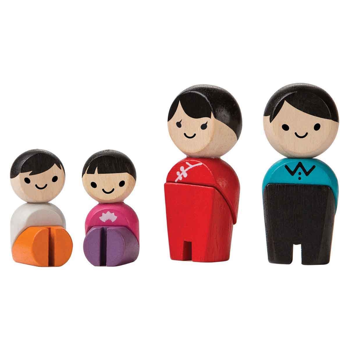 بلان تويز مجموعة دمى عائلة III آسيوية خشبية للجنسين 3 - 4 سنوات