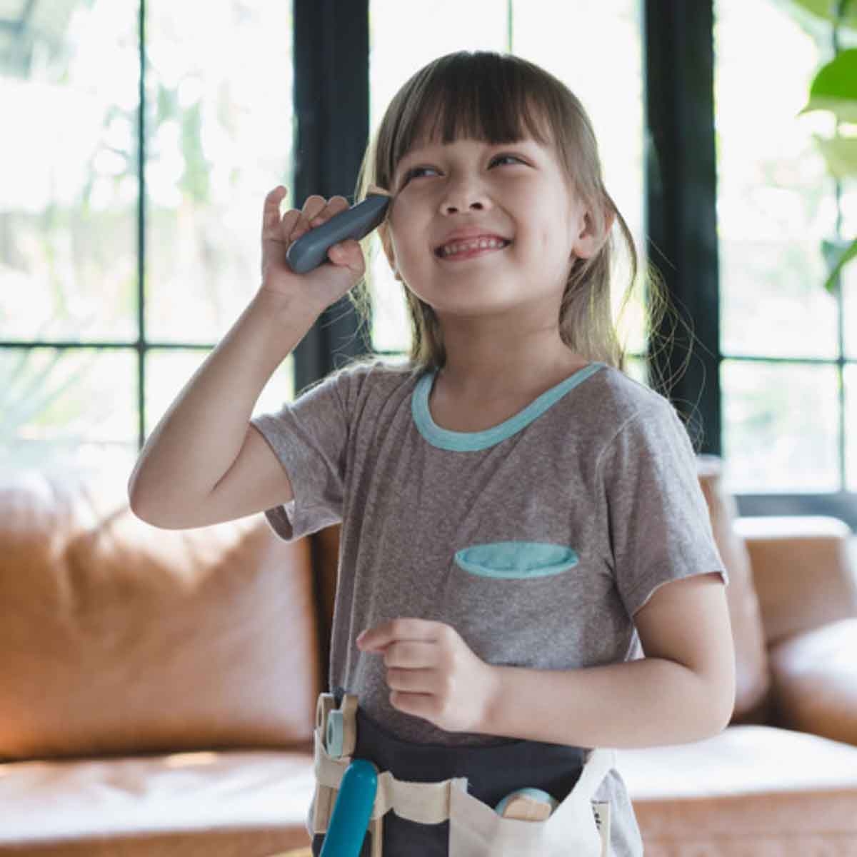 بلان تويز مجموعة تصفيف الشعر خشبية، للجنسين، من عمر 3 إلى 4 سنوات