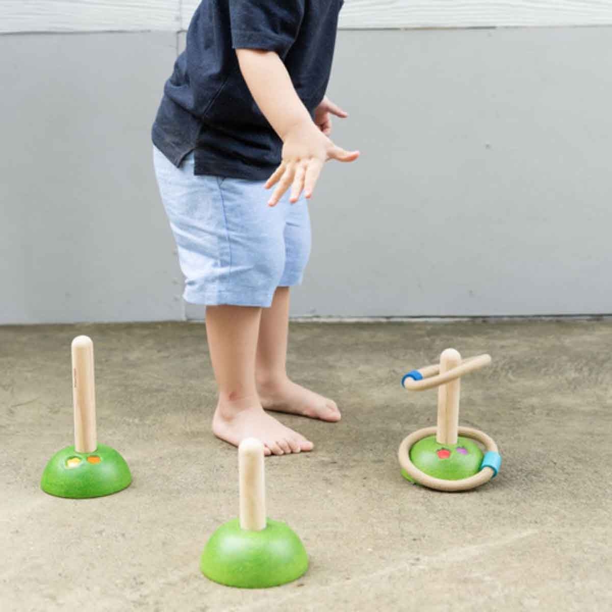 PlanToys Wooden Meadow Ring Toss Unisex, 3-4 Years