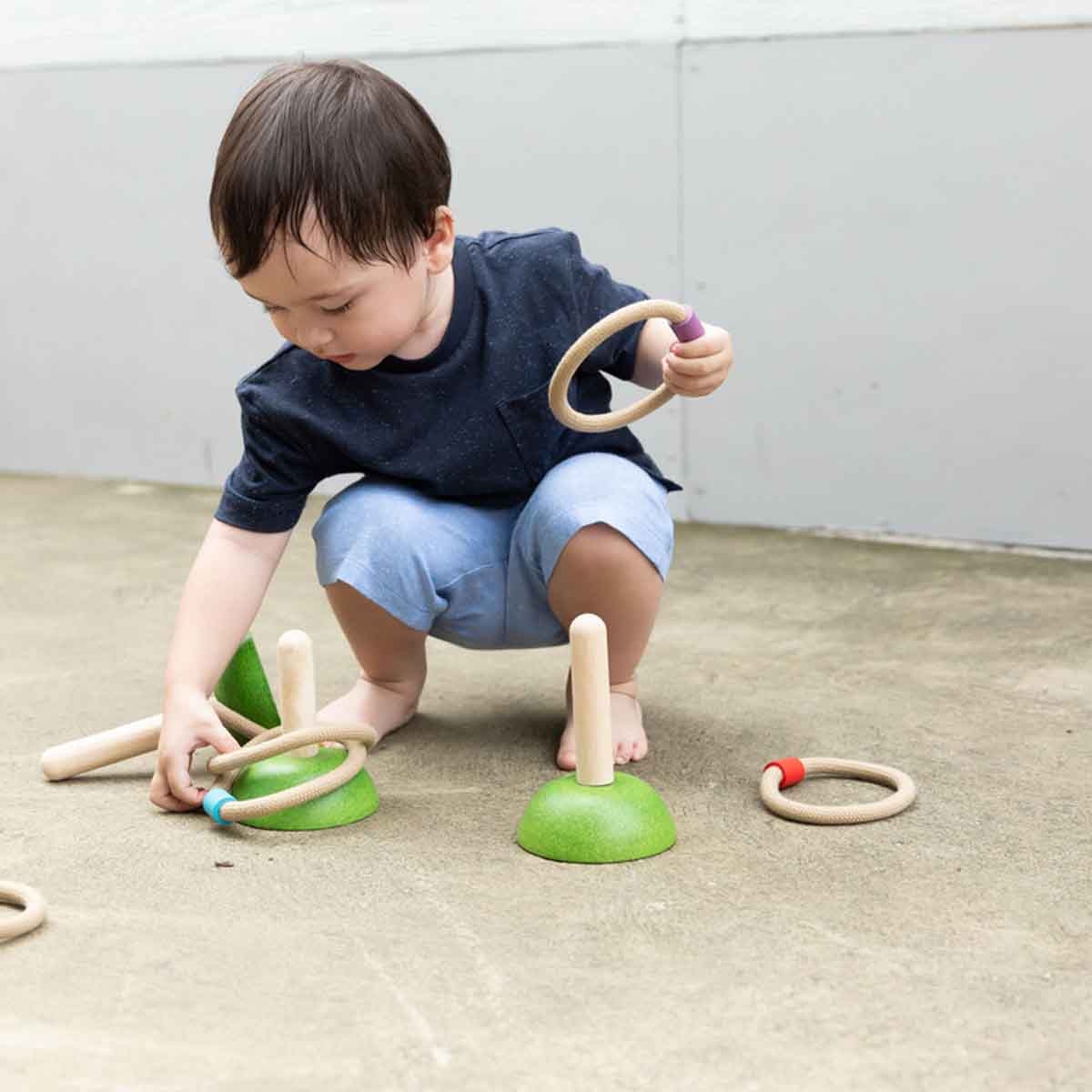 PlanToys Wooden Meadow Ring Toss Unisex, 3-4 Years