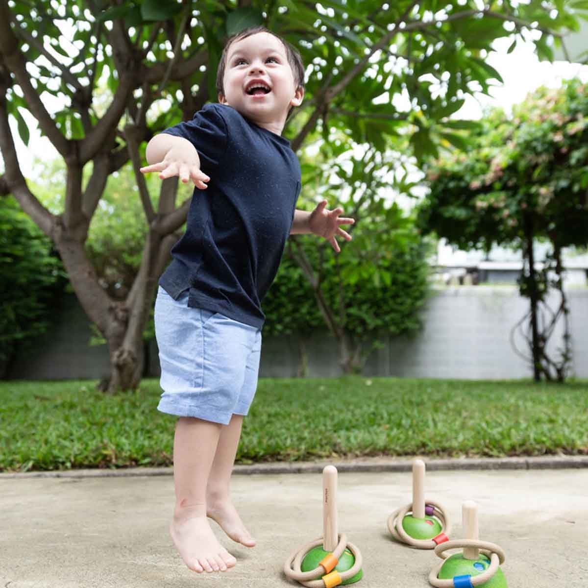 PlanToys Wooden Meadow Ring Toss Unisex, 3-4 Years