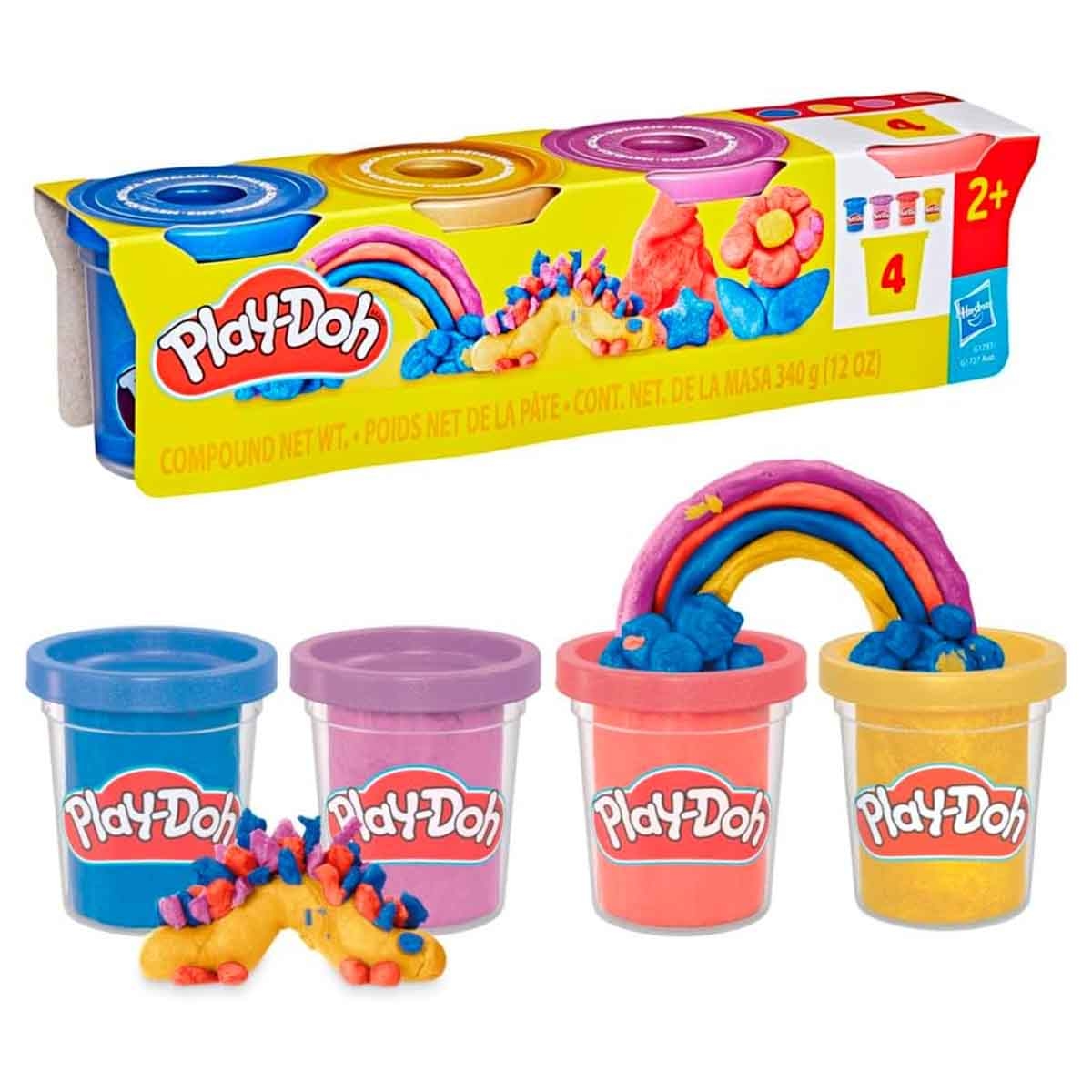 Play-Doh Shimmer Metallics Clay Set Unisex, 3-4 Years, Pack of 4