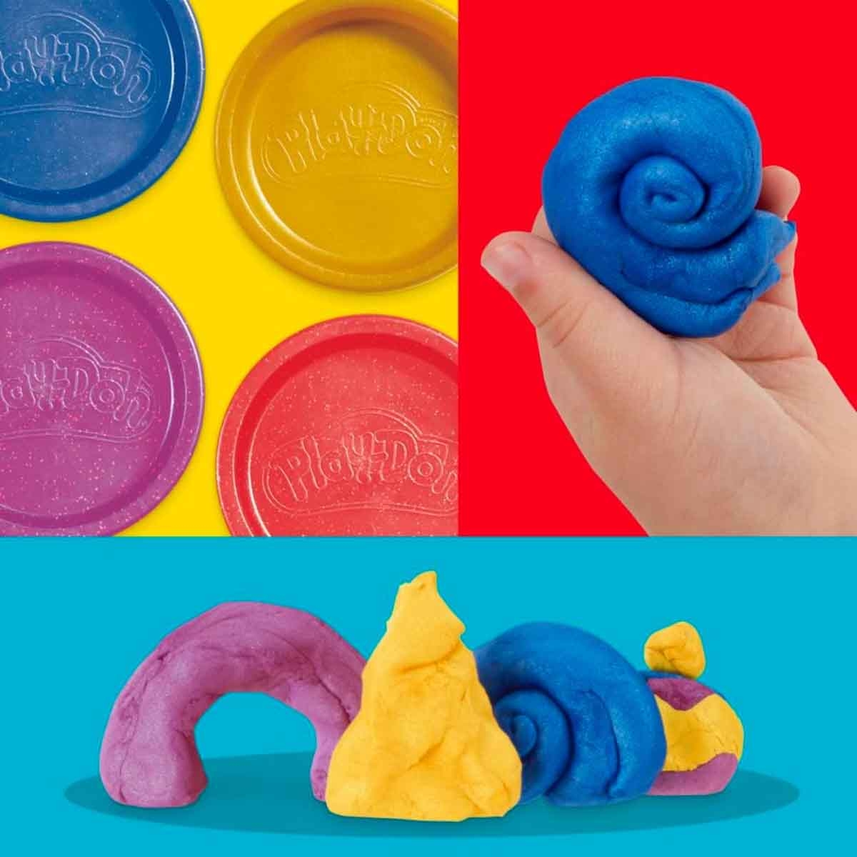 Play-Doh Shimmer Metallics Clay Set Unisex, 3-4 Years, Pack of 4