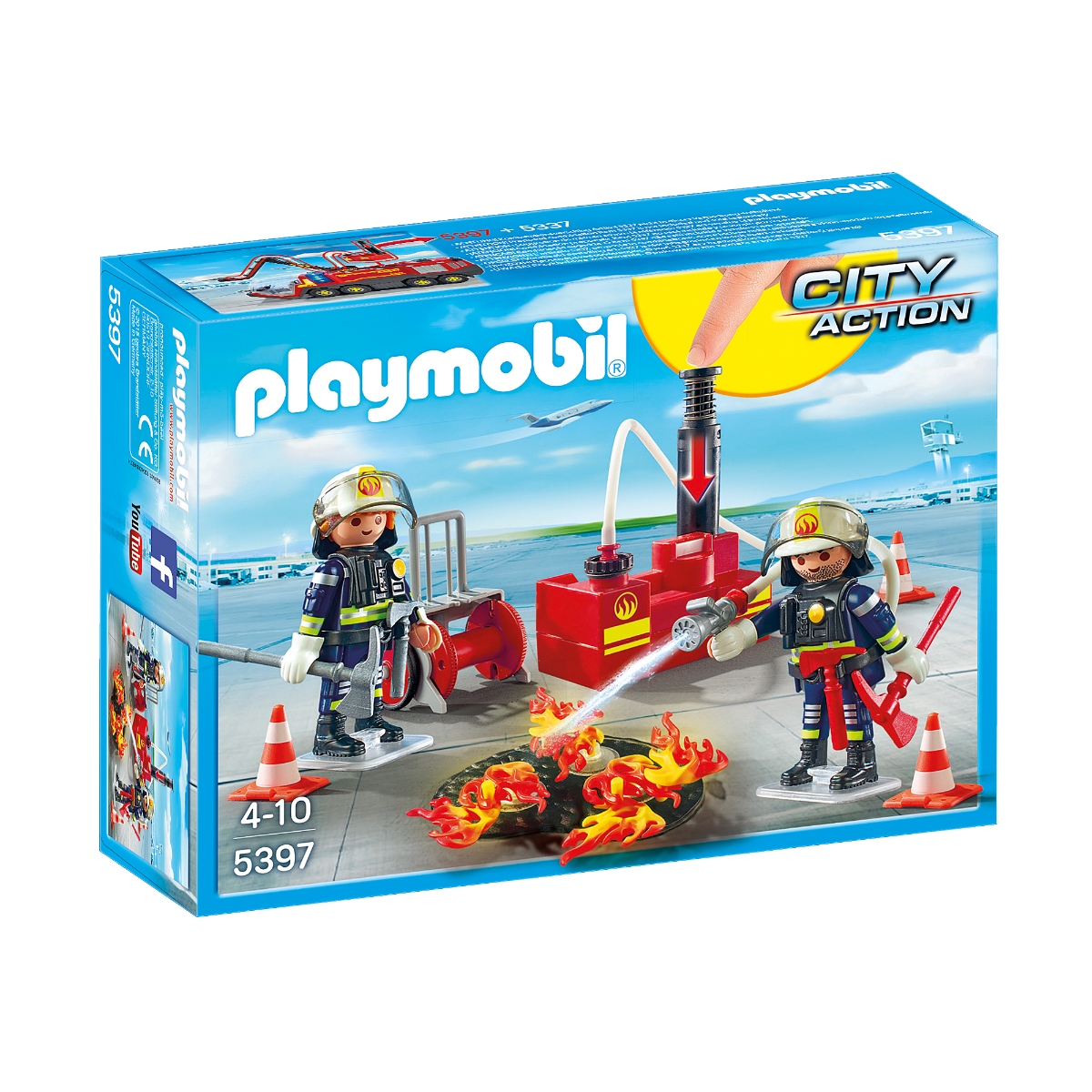 Playmobil City Action Firefighting Operation with Water Pump Playset Unisex, 5-7 Years
