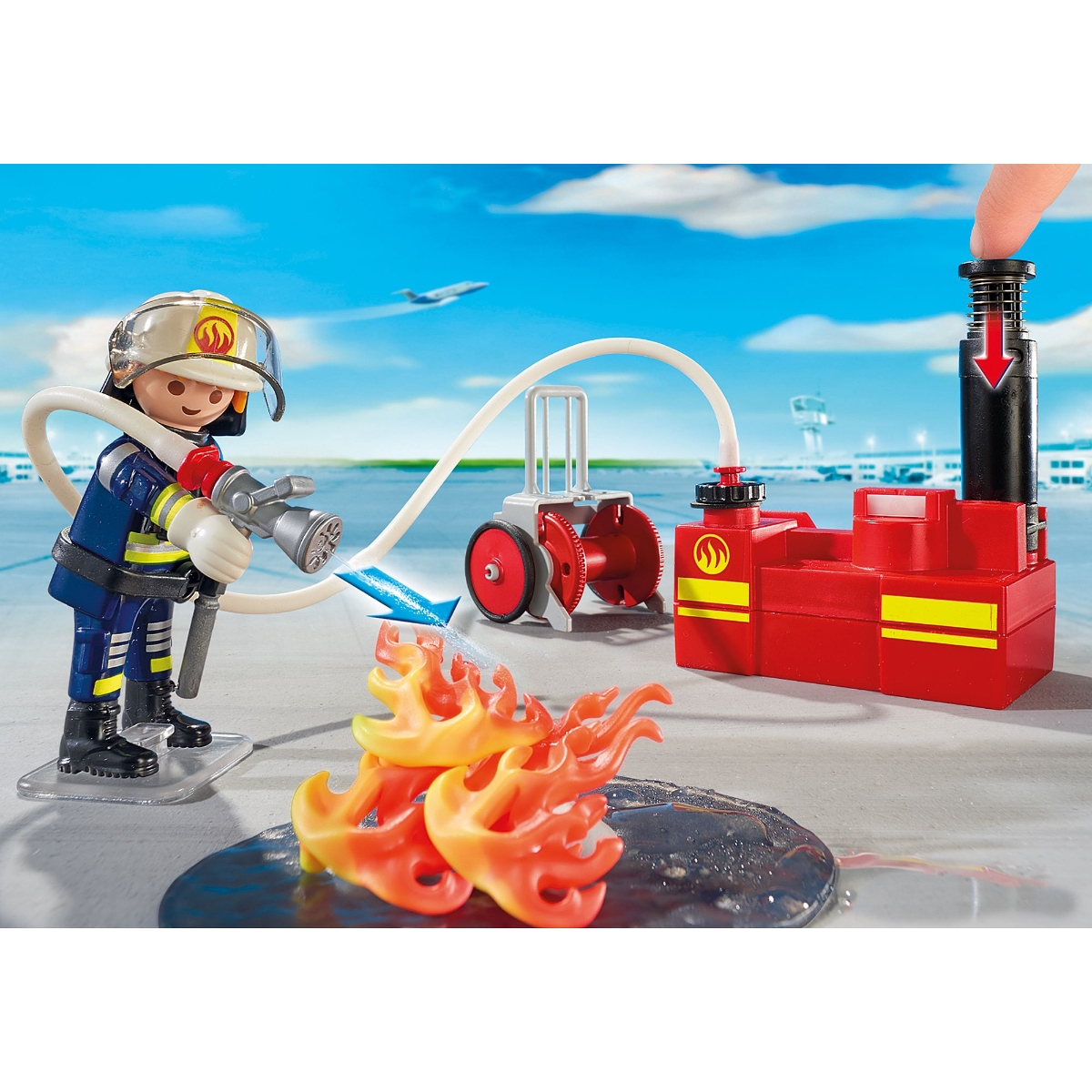 Playmobil City Action Firefighting Operation with Water Pump Playset Unisex, 5-7 Years