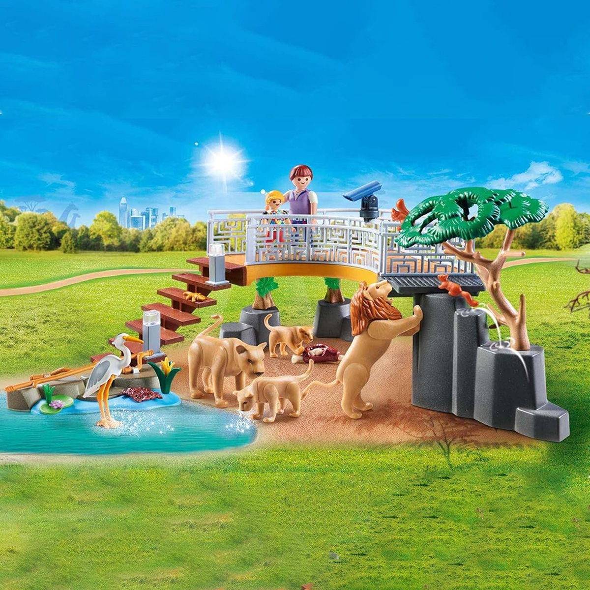 بلاي موبيل مجموعة حظيرة أسود خارجية من فاميلي فن للجنسين، 5-7 سنوات