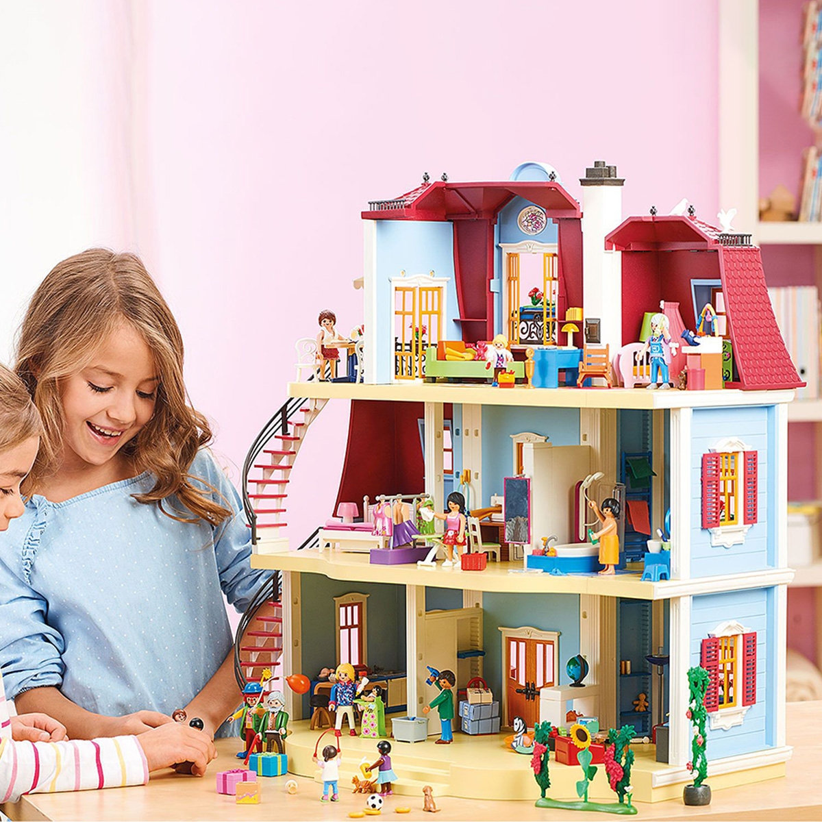 بلاي موبيل مجموعة بيت دمى كبير للجنسين، 5-7 سنوات