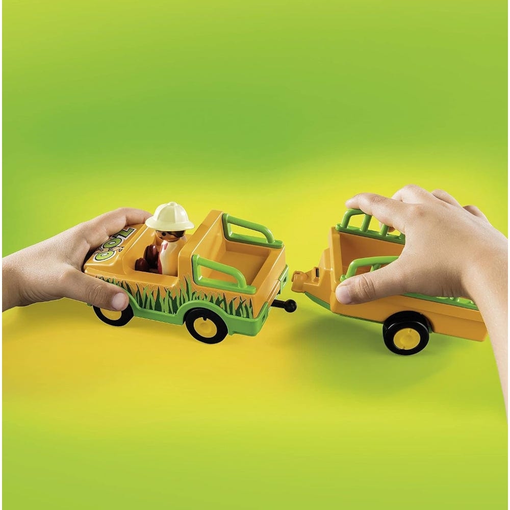 Playmobil 1.2.3 Zoo Vehicle with Rhinoceros Playset Toddler, 0-2 Years