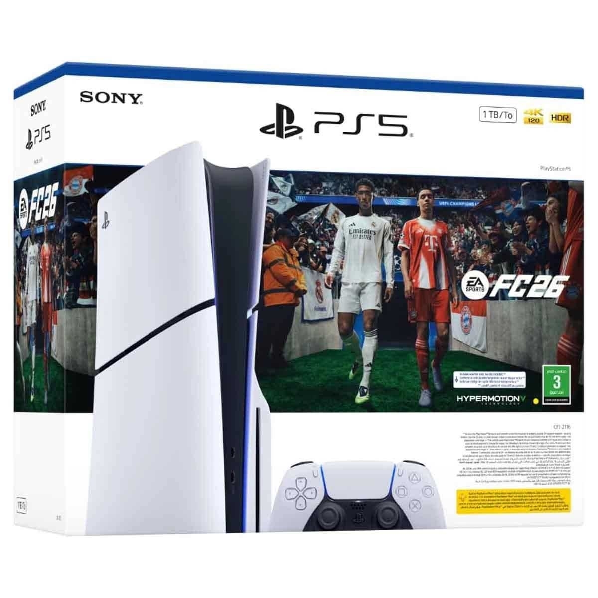 سوني بلايستيشن 5 جهاز ألعاب إصدار قارئ أقراص Blu-ray مع FC26 + Black Ops 7 + God of War Ragnarok + Tekken 8 حزمة ألعاب مع وحدة تحكم DualSense لاسلكية