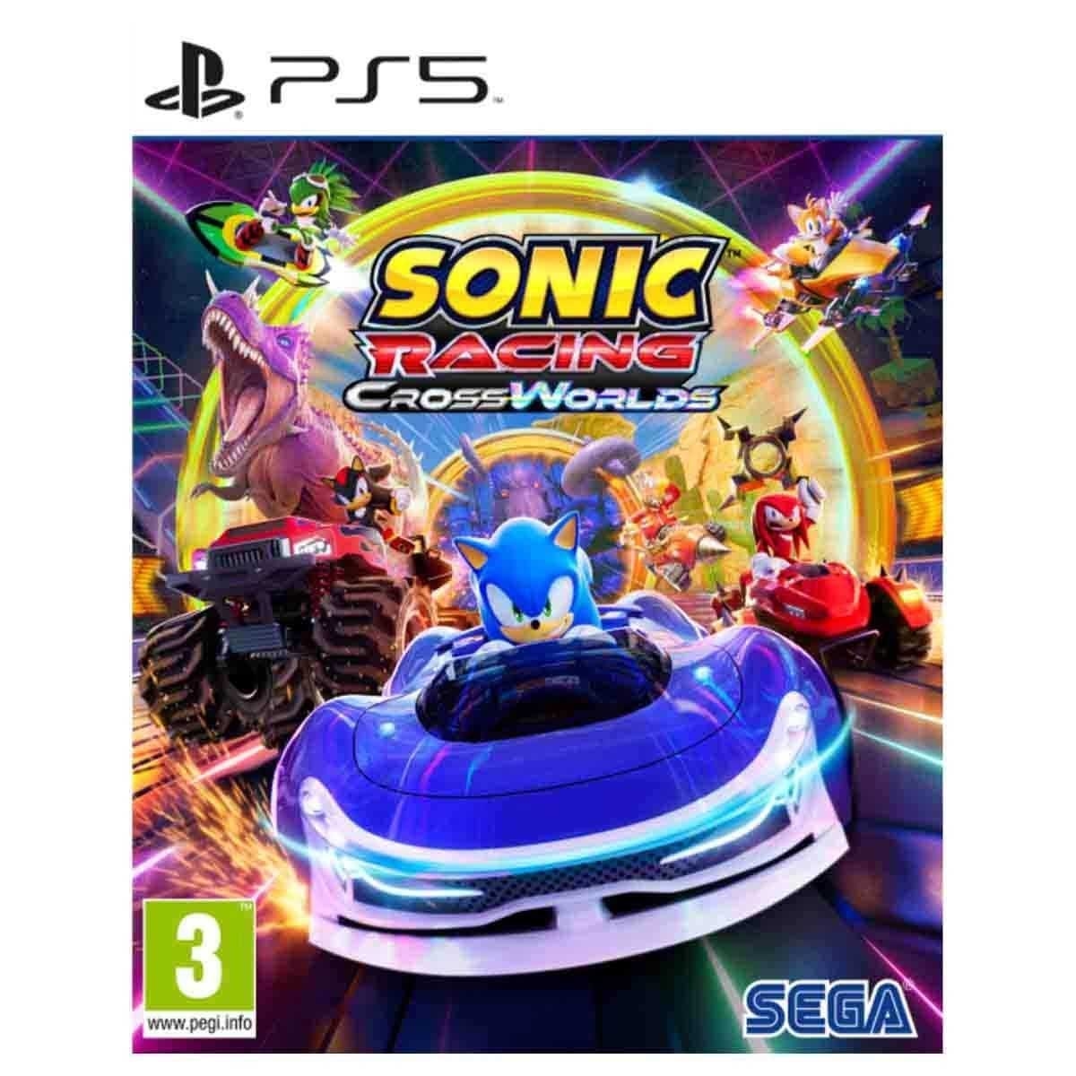 سوني بلايستيشن 5 جهاز ألعاب إصدار قارئ أقراص Blu-ray مع FC26 + Gran Turismo 7 + Sega Sonic Racing حزمة ألعاب مع وحدة تحكم DualSense لاسلكية