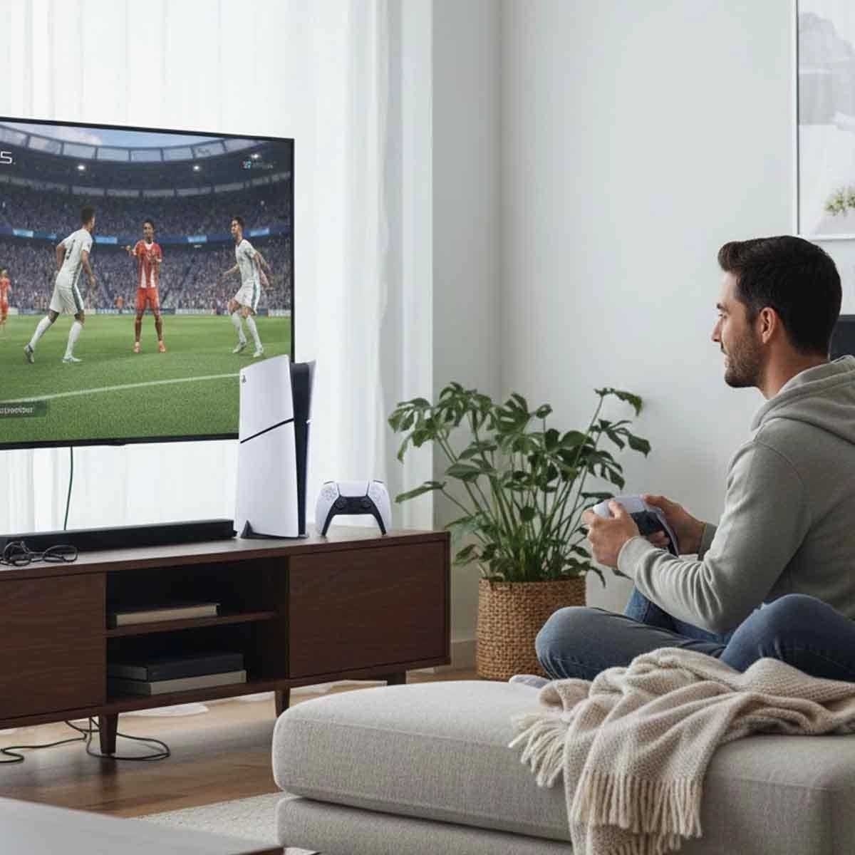 سوني بلايستيشن 5 جهاز ألعاب الإصدار الرقمي 825 جيجابايت مع لعبة EA Sports FC26 (نسخة السعودية) حزمة مع وحدة تحكم DualSense لاسلكية أحمر كوزميك