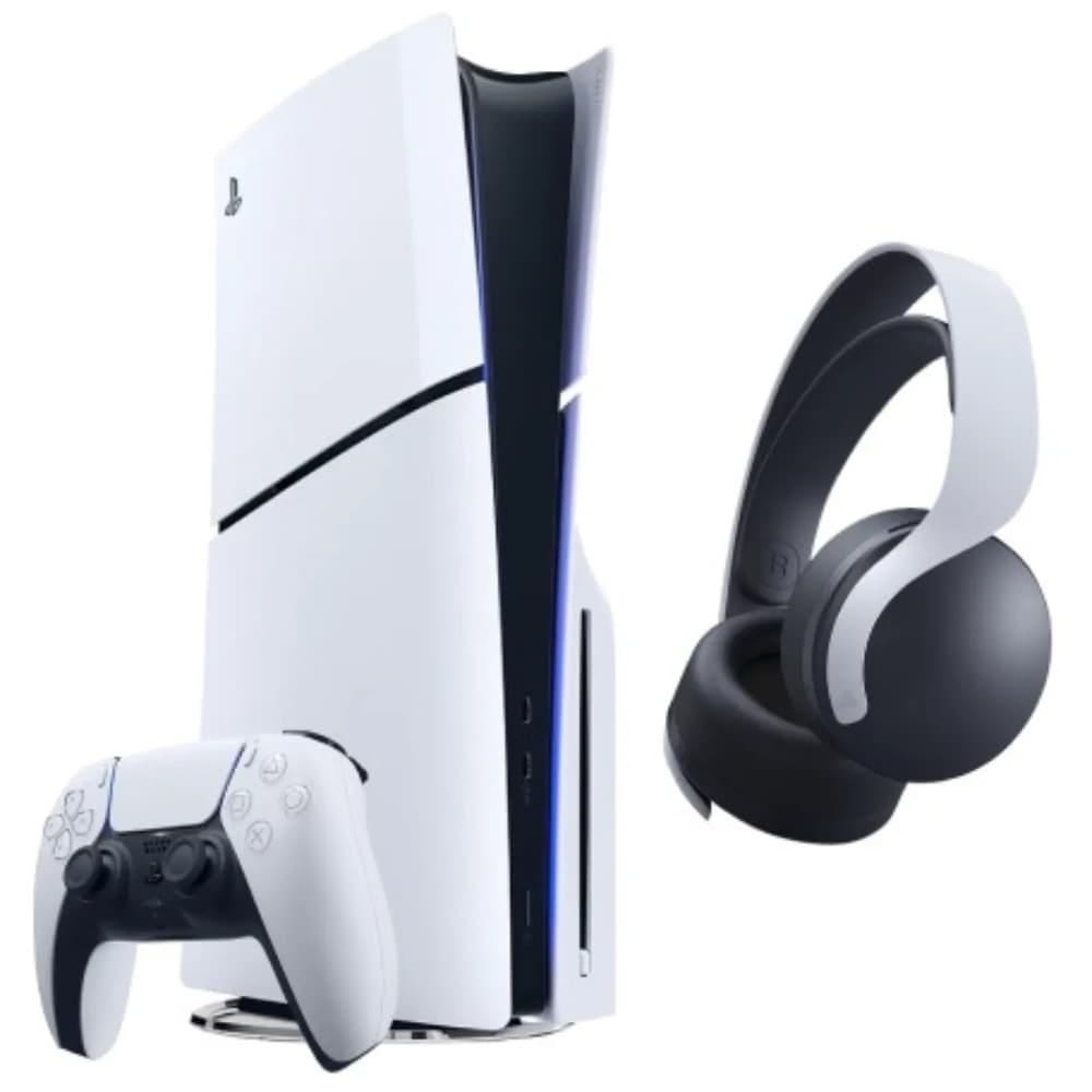 حزمة جهاز ألعاب بلاي ستيشن 5 سليم بلوراي مع سماعة الرأس اللاسلكية Pulse 3D