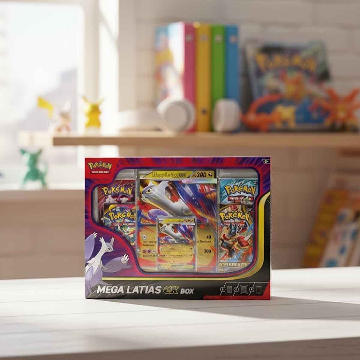 بوكيمون مجموعة صندوق ميجا لاتيوس إكس لعبة بطاقات التداول للجنسين، 5-7 سنوات