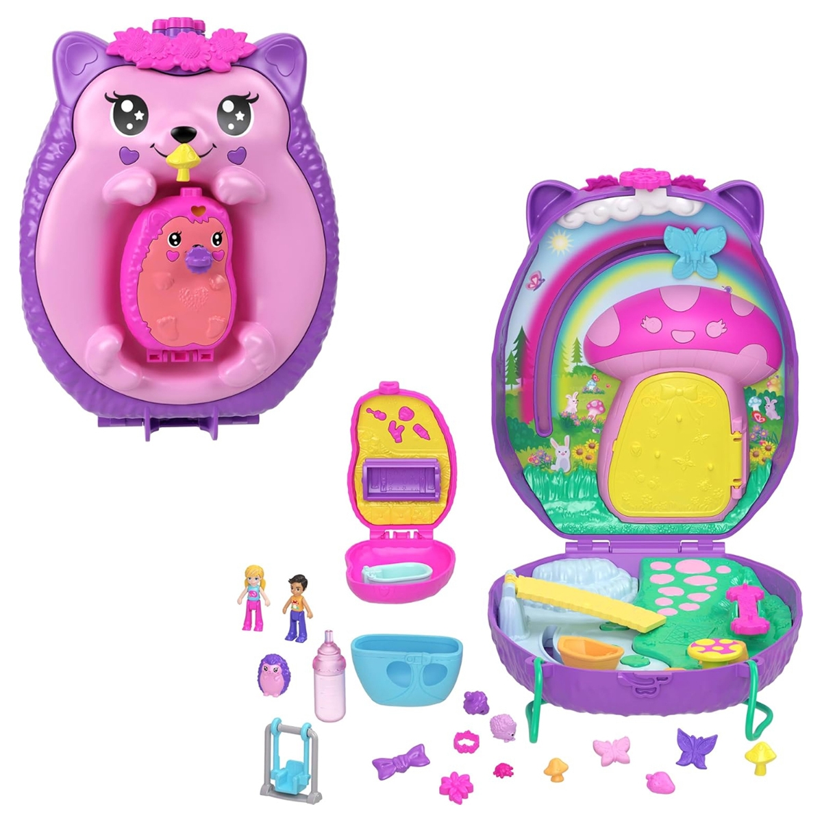 Polly Pocket Hedgehog Mom & Baby Playset Girls, 5-7 Years