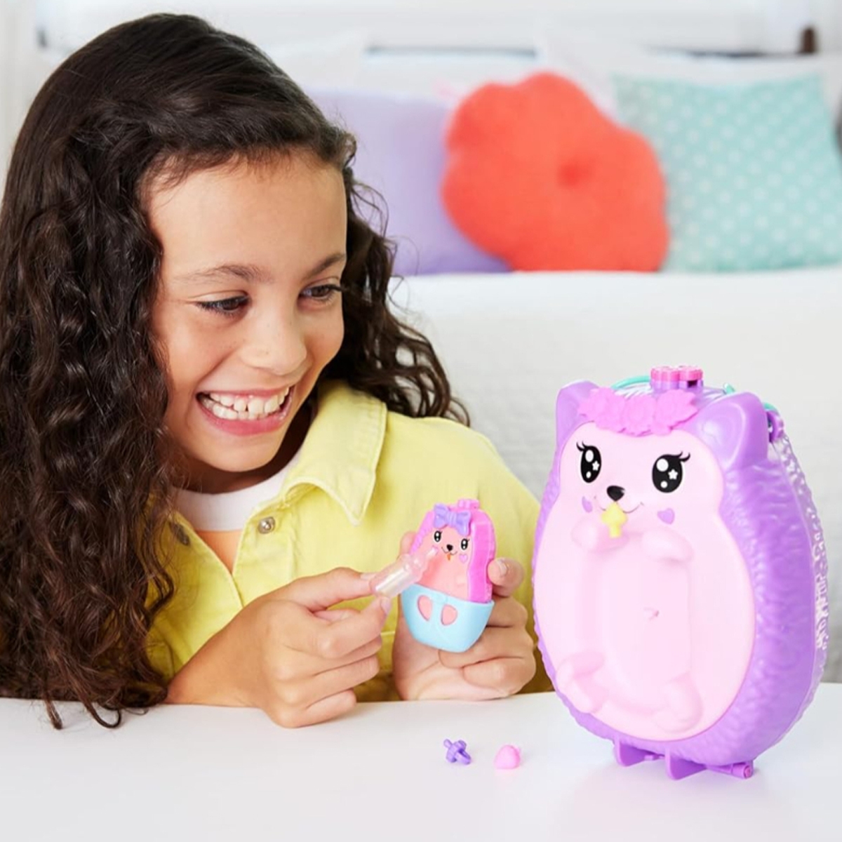 Polly Pocket Hedgehog Mom & Baby Playset Girls, 5-7 Years