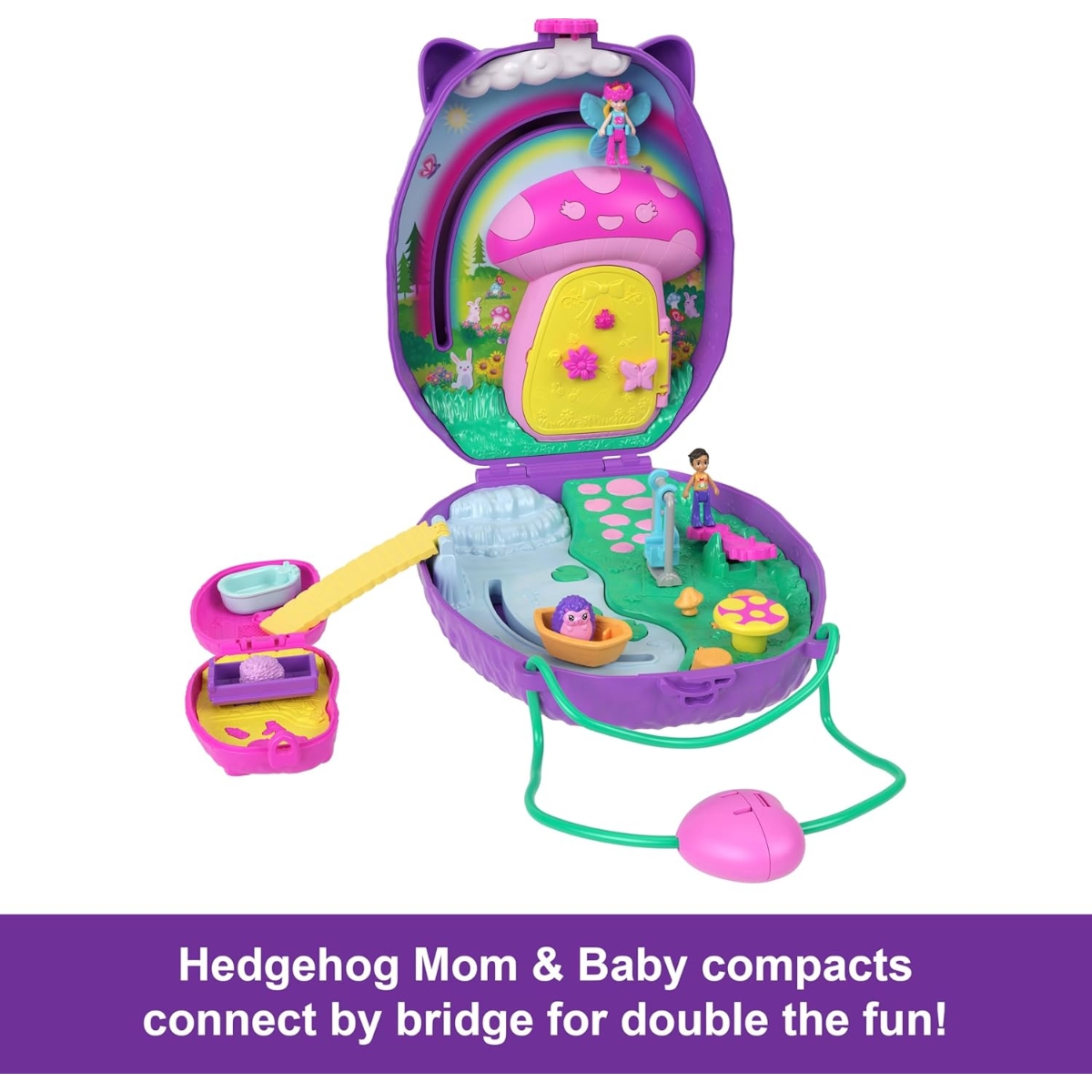 Polly Pocket Hedgehog Mom & Baby Playset Girls, 5-7 Years