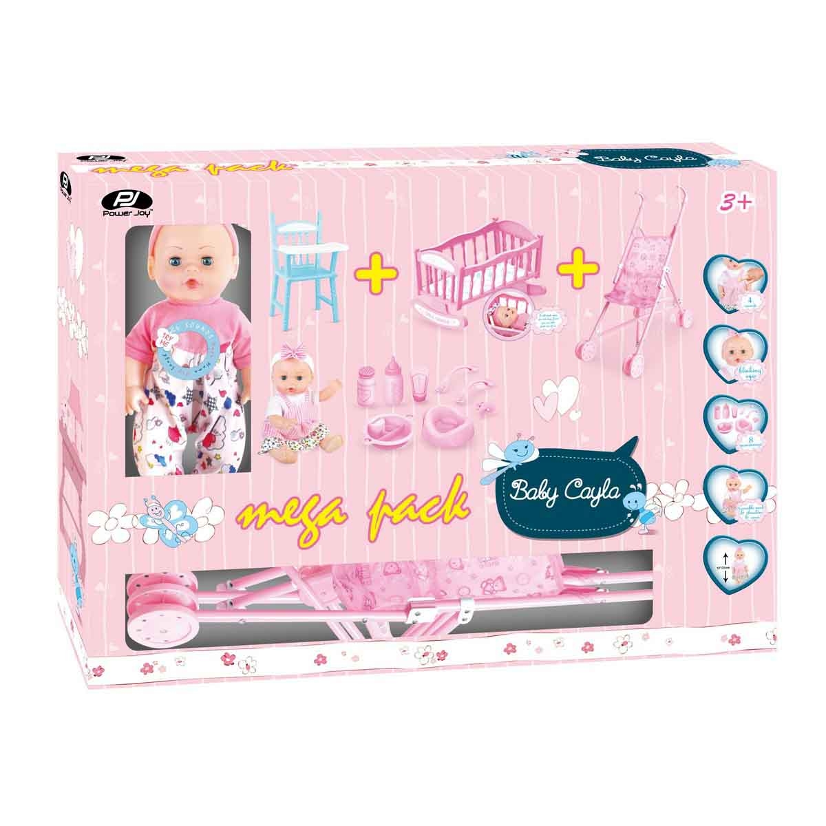 Power Joy 30 cm Baby Cayla Mega Pack Assorted Doll Set Girls, 3-4 Years