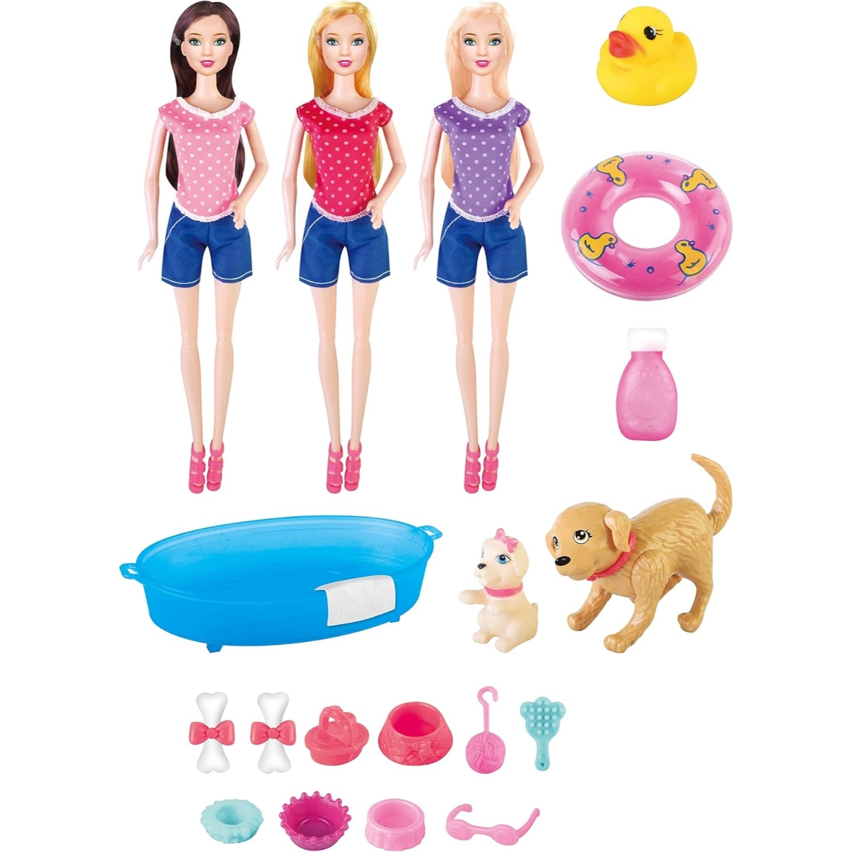 باور جوي ليلى مجموعة دمى أزياء مع كلب الاستحمام للبنات، 3-4 سنوات