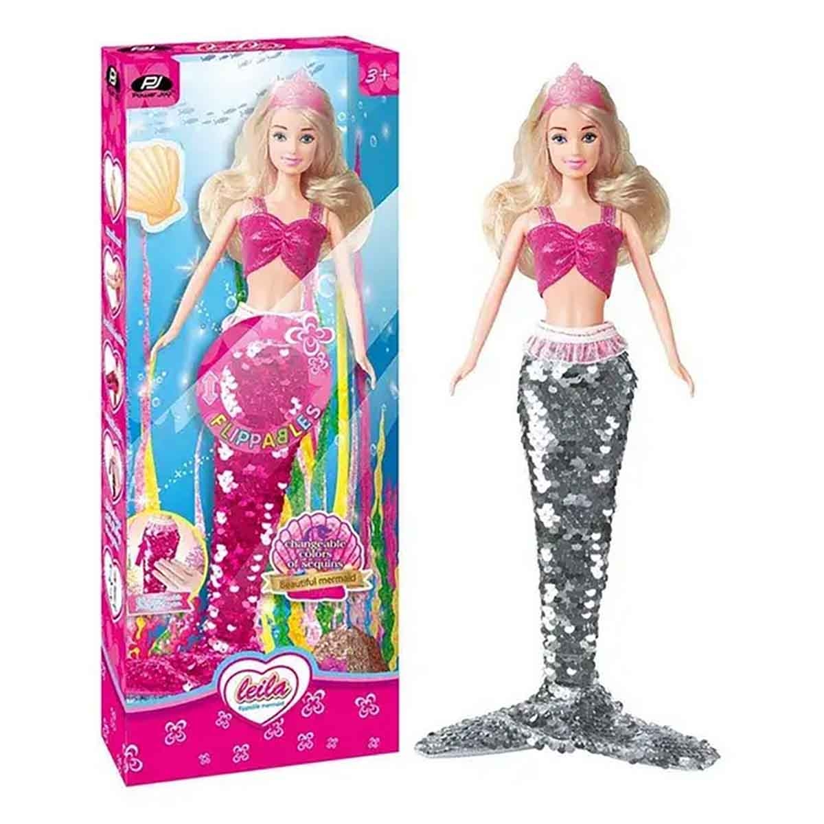Power Joy 35 cm Leila Flippable Mermaid Doll Girls, 3-4 Years