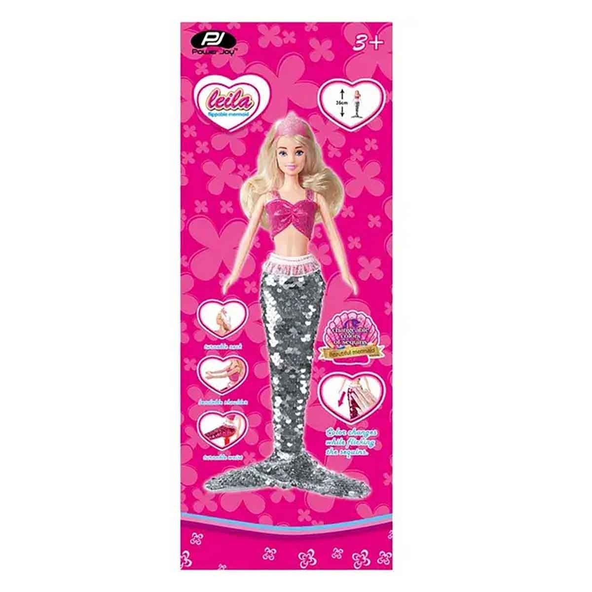 Power Joy 35 cm Leila Flippable Mermaid Doll Girls, 3-4 Years