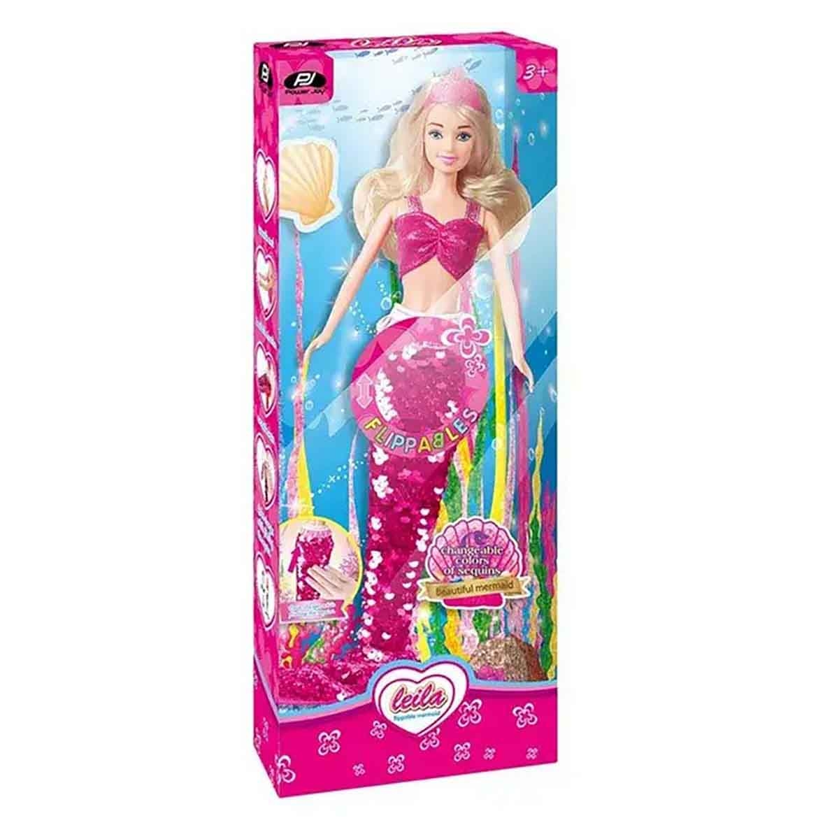 Power Joy 35 cm Leila Flippable Mermaid Doll Girls, 3-4 Years