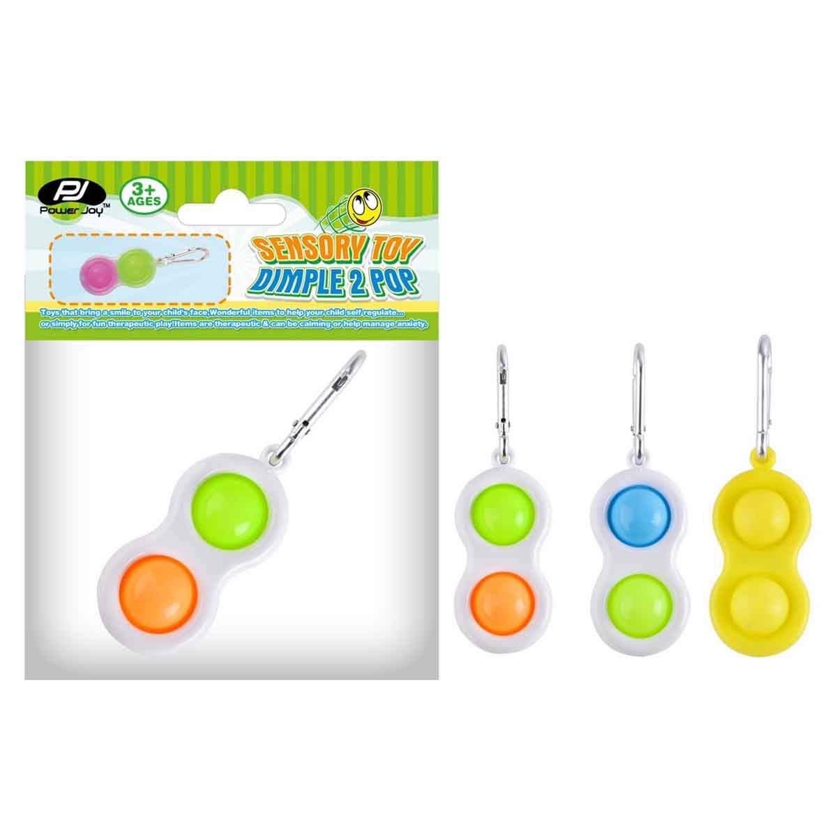 Power Joy Sensory Toy Dimple 2 Pop Key Chain Unisex, 3-4 Years