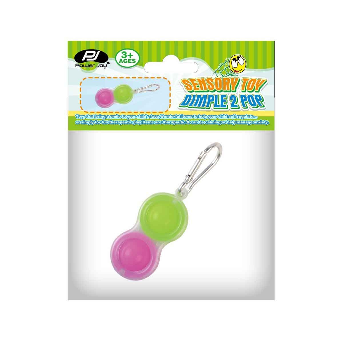 Power Joy Sensory Toy Dimple 2 Pop Key Chain Unisex, 3-4 Years