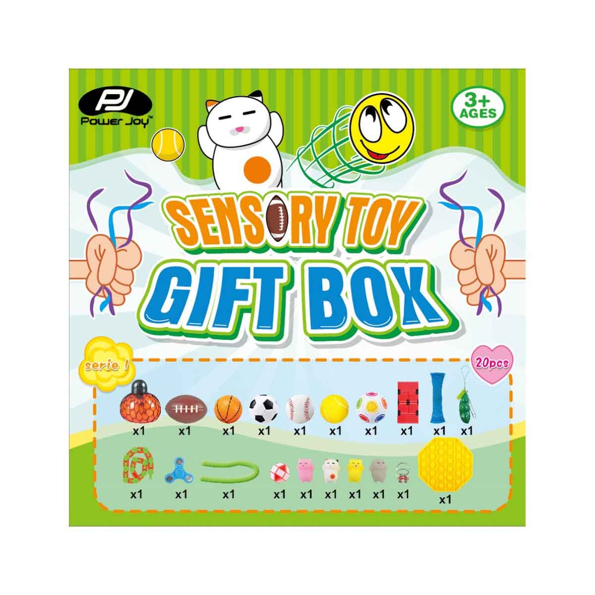 باور جوي علبة هدايا لعبة حسية 20 قطعة للجنسين، عمر 3-4 سنوات