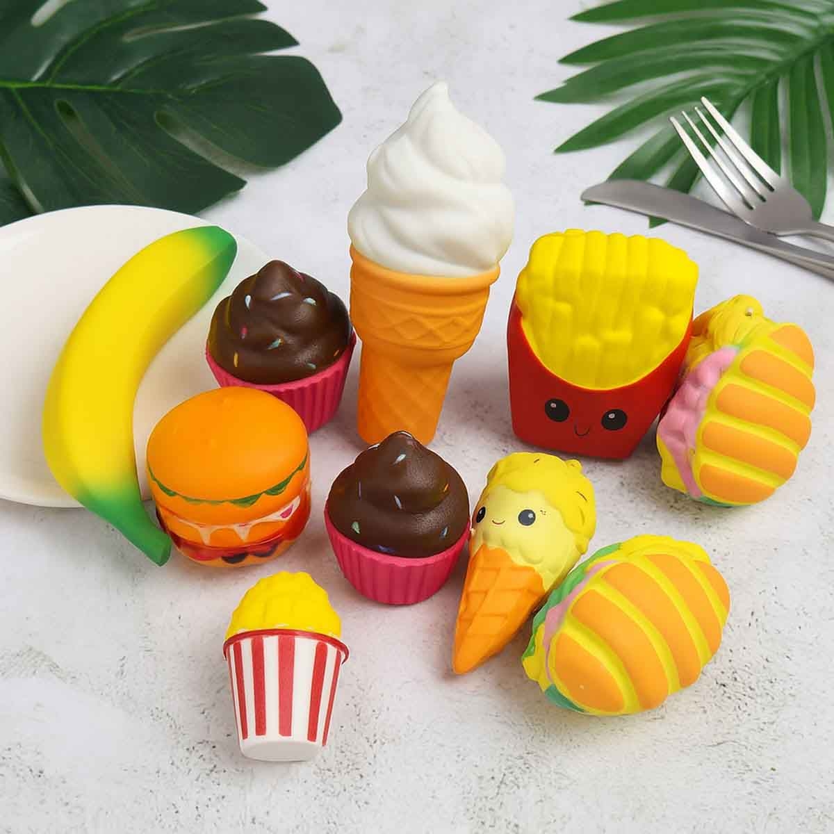 باور جوي سكويش سكويش ميني دمية طعام محشوة منوعة للجنسين، عمر 3-4 سنوات