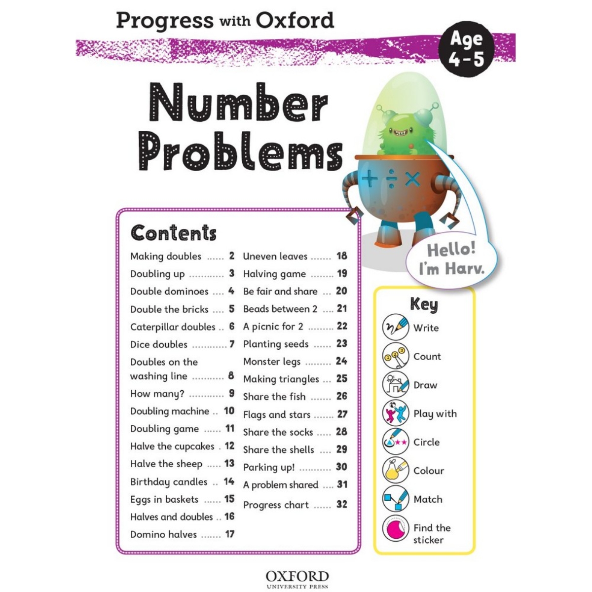 Progress with Oxford: مسائل الأرقام لعمر 4-5 سنوات - تمرّن على المهارات الرياضية الأساسية تأليف بول هودج - 3 مايو 2018