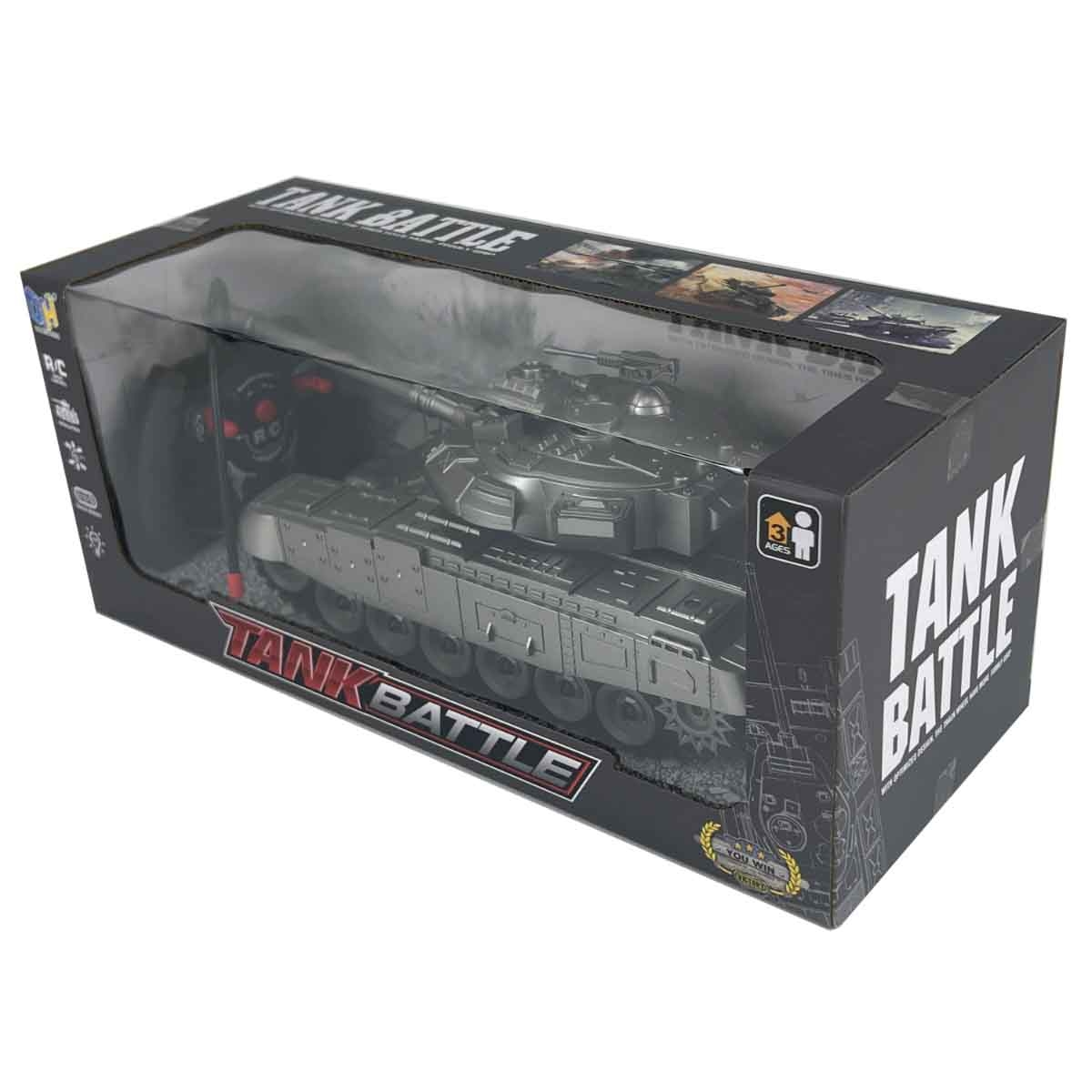 دا هوا تويز سيارة دبابة بالتحكم مزودة بإضاءة وموسيقى موديل DH666-62A للجنسين، عمر 3-4 سنوات