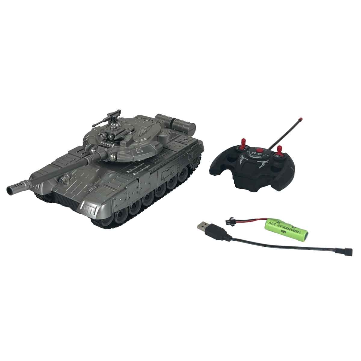 دا هوا تويز سيارة دبابة بالتحكم مزودة بإضاءة وموسيقى موديل DH666-62A للجنسين، عمر 3-4 سنوات