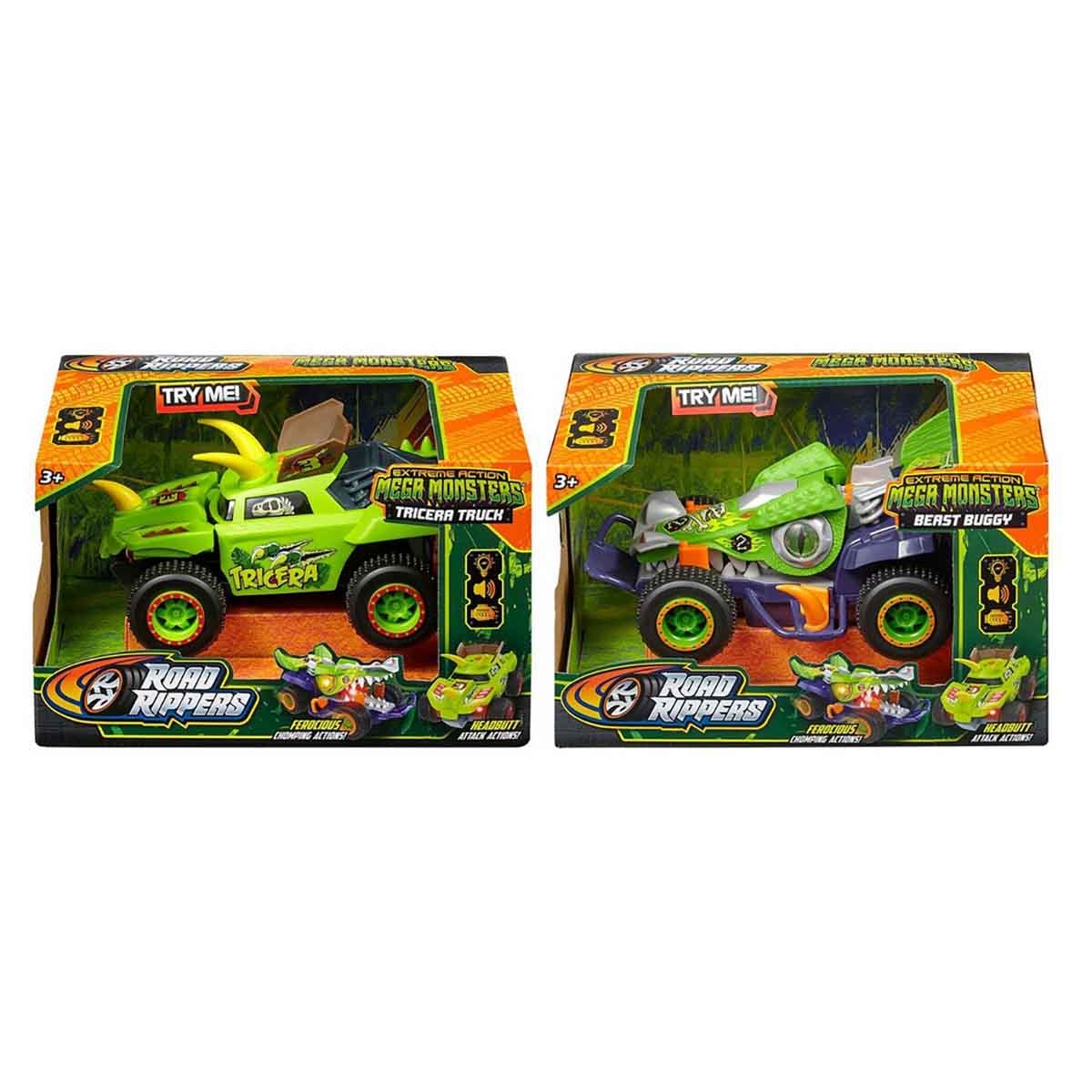 رود ريبرز شاحنة وحوش منوعة مع أضواء وأصوات 9 إنش للأولاد، عمر 3-4 سنوات