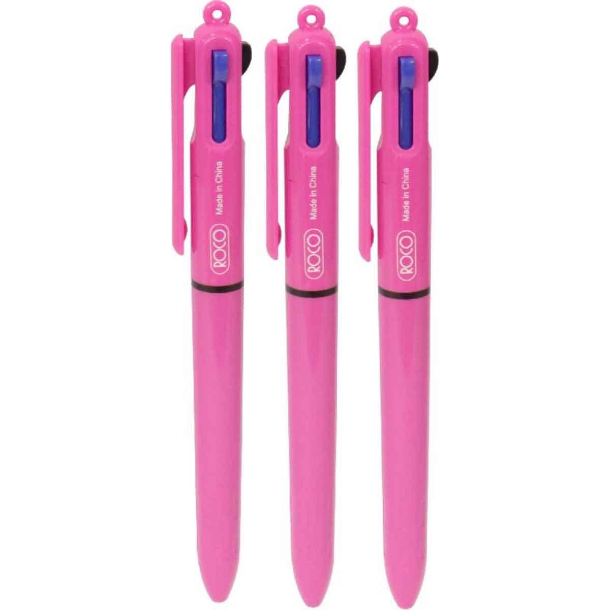 روكو أقلام حبر جاف متعددة الوظائف وردي 3 في 1 1ملم مجموعة 3 قطع