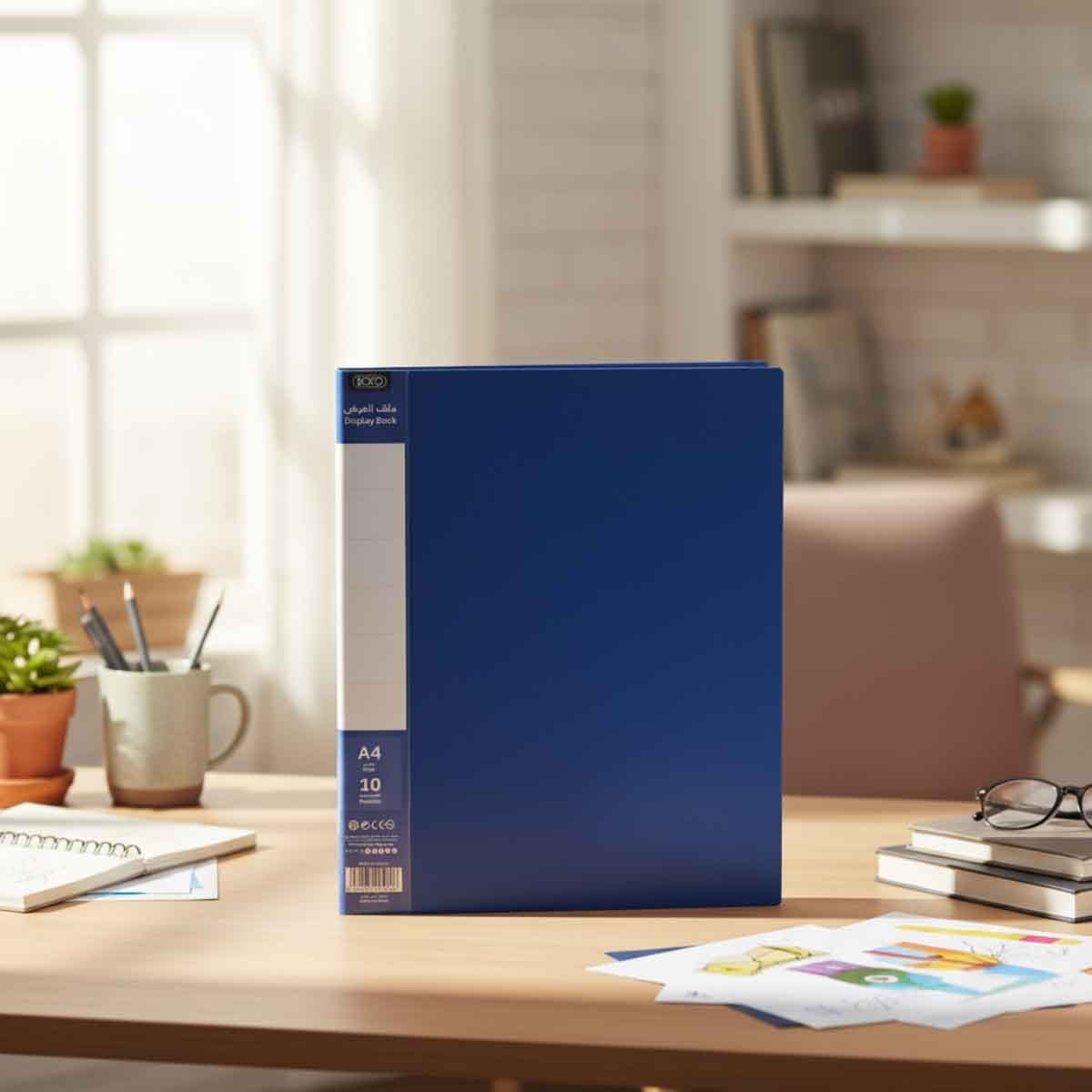 روكو ملف عرض بولي بروبيلين أزرق A4 عدد 10 جيوب