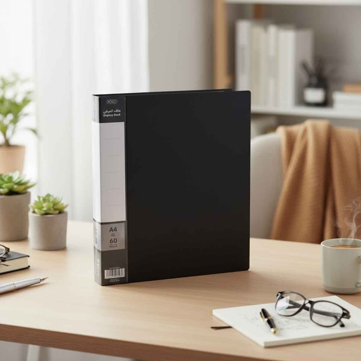 روكو ملف عرض بولي بروبيلين أسود A4 عدد 60 جيب