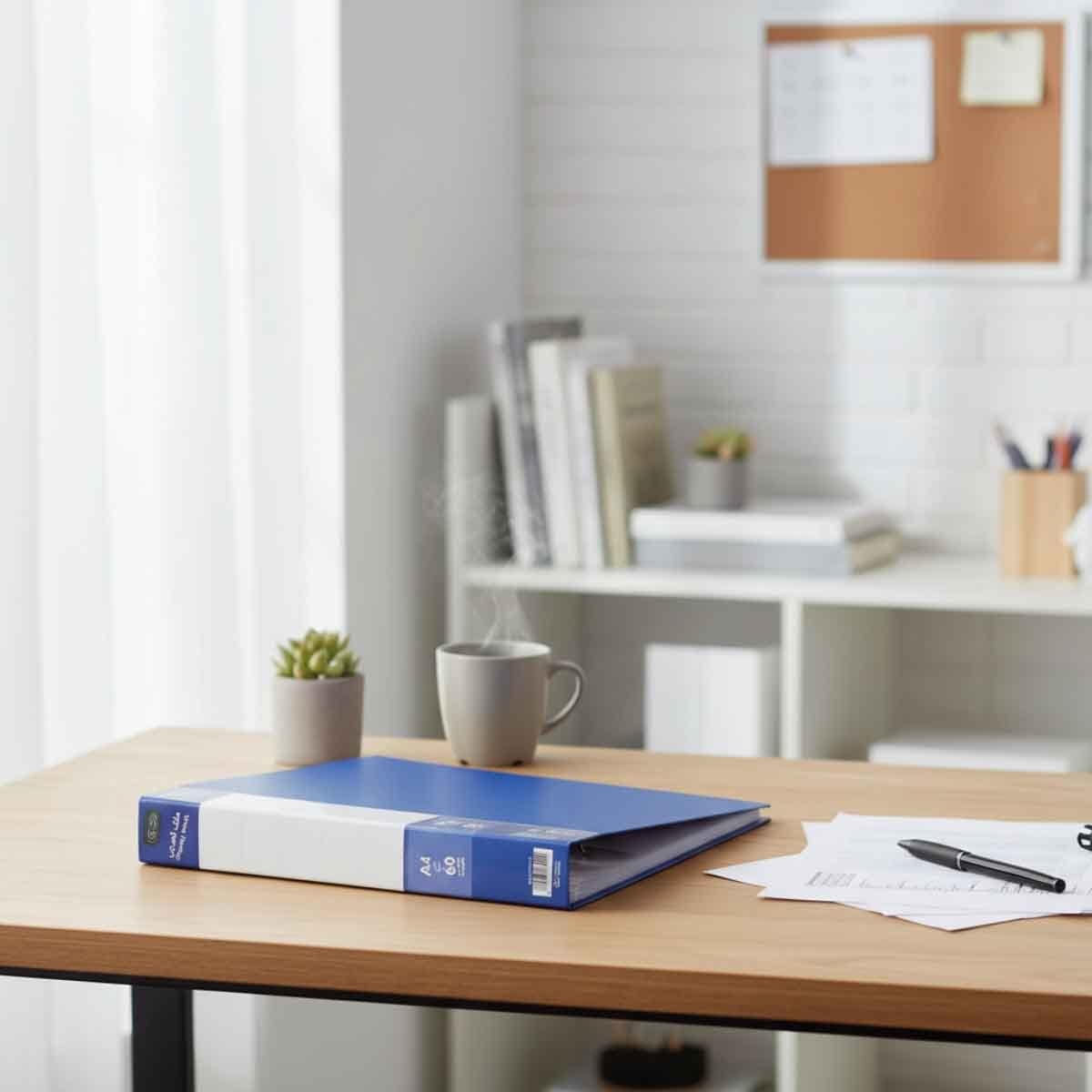 روكو ملف عرض بولي بروبيلين أزرق A4 عدد 60 جيب