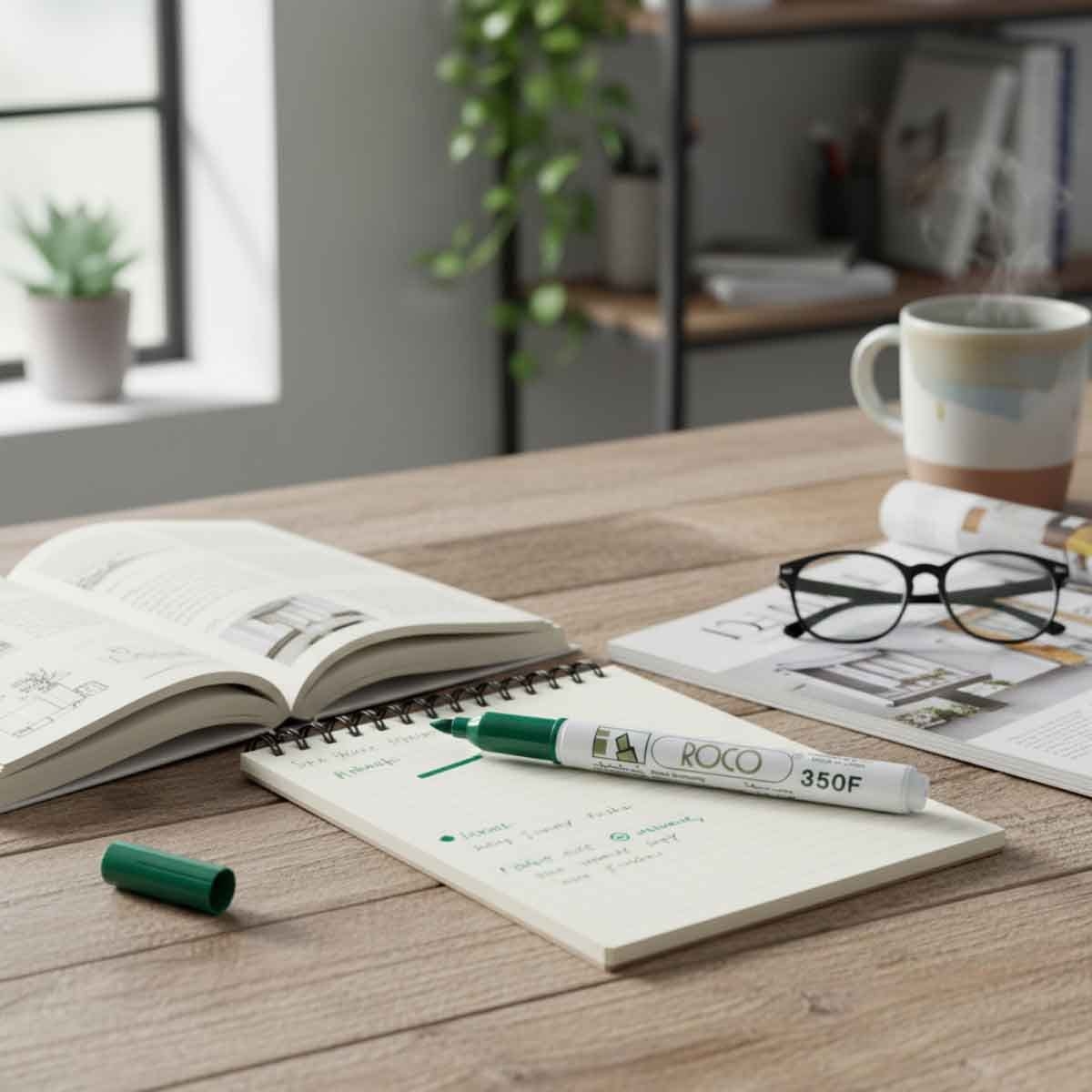 روكو قلم دائم أخضر سن مشطوف 1–4ملم F350